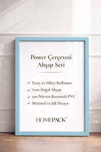 İnce Poster Çerçevesi - Açık Mavi