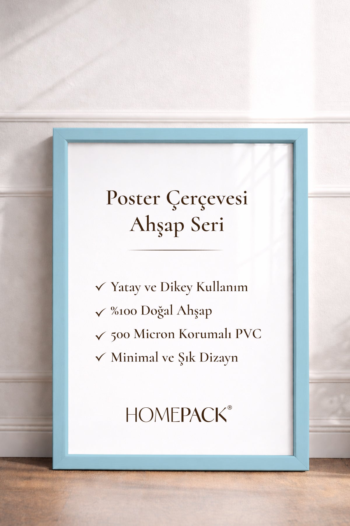 İnce Poster Çerçevesi - Açık Mavi