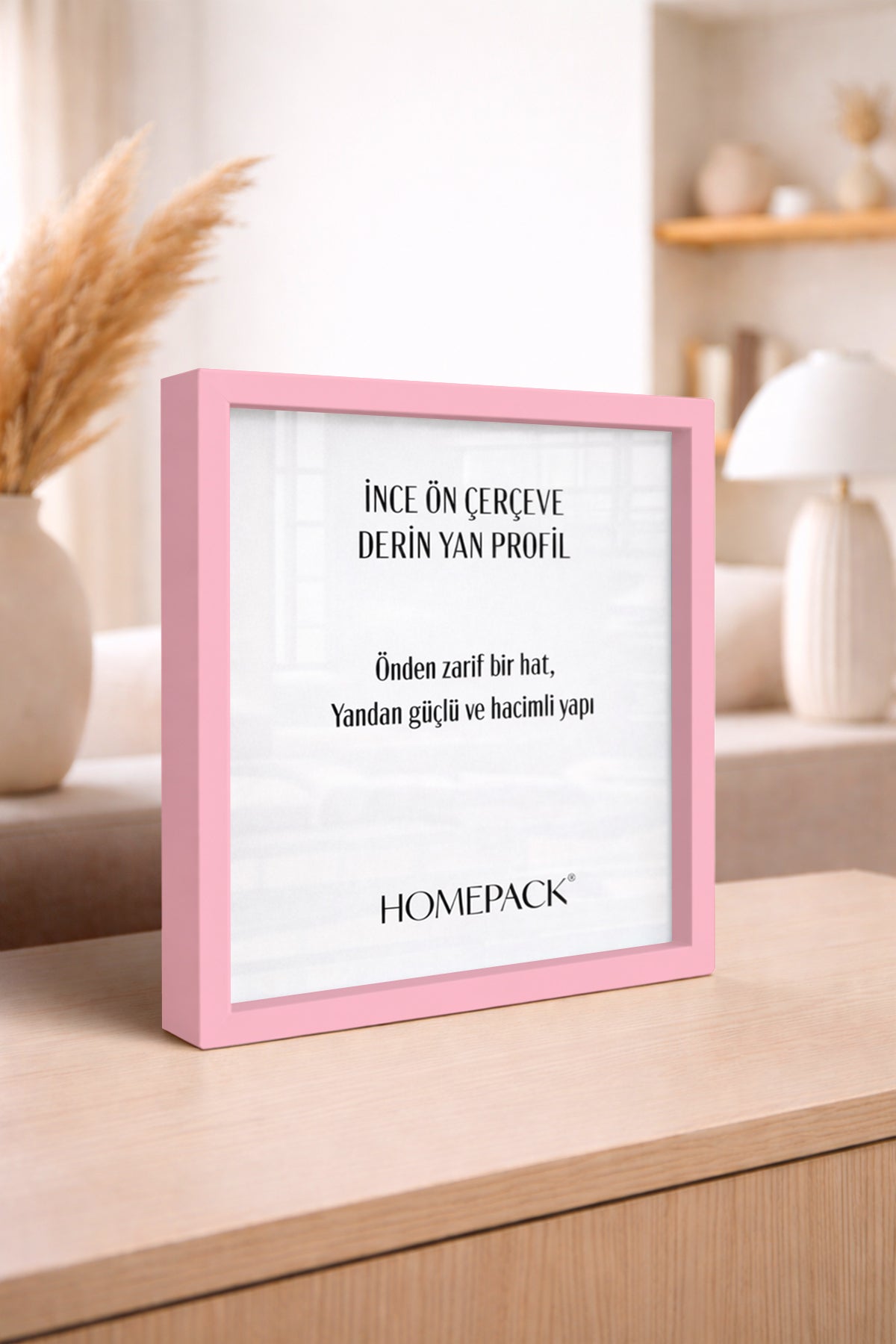 Kalın Kare Poster Çerçevesi - Açık Pembe