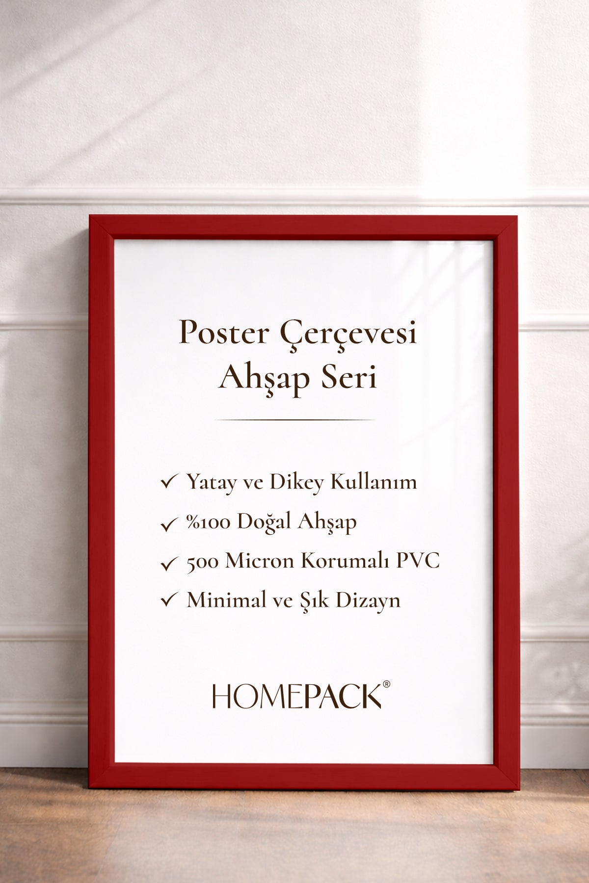 İnce Poster Çerçevesi - Kırmızı