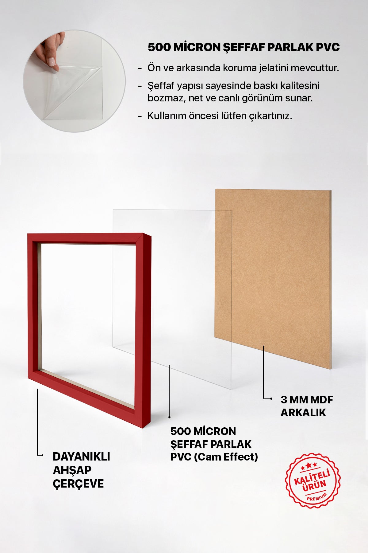 Kalın Kare Poster Çerçevesi - Kırmızı