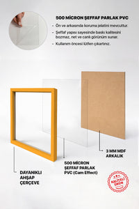 Kalın Kare Poster Çerçevesi - Sarı