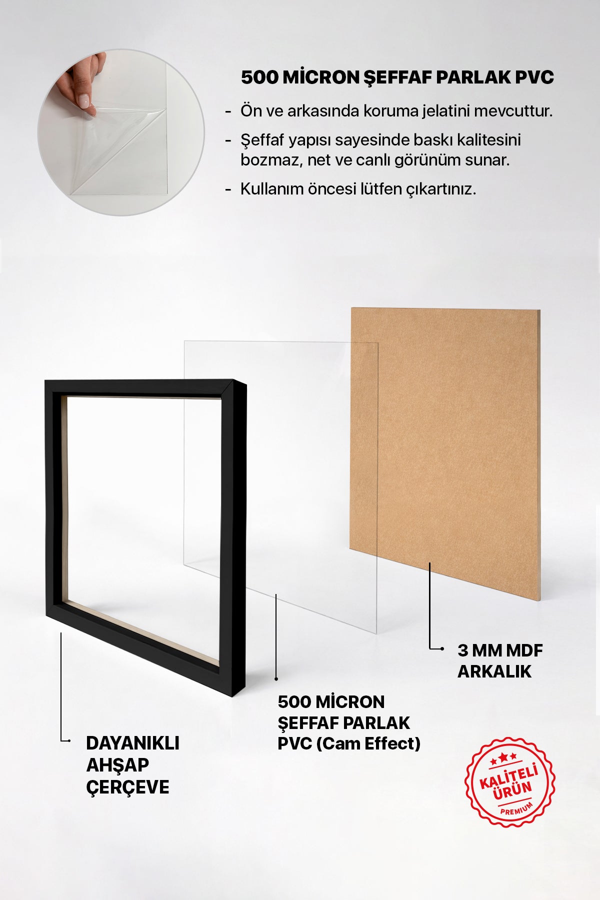Kalın Kare Poster Çerçevesi - Siyah