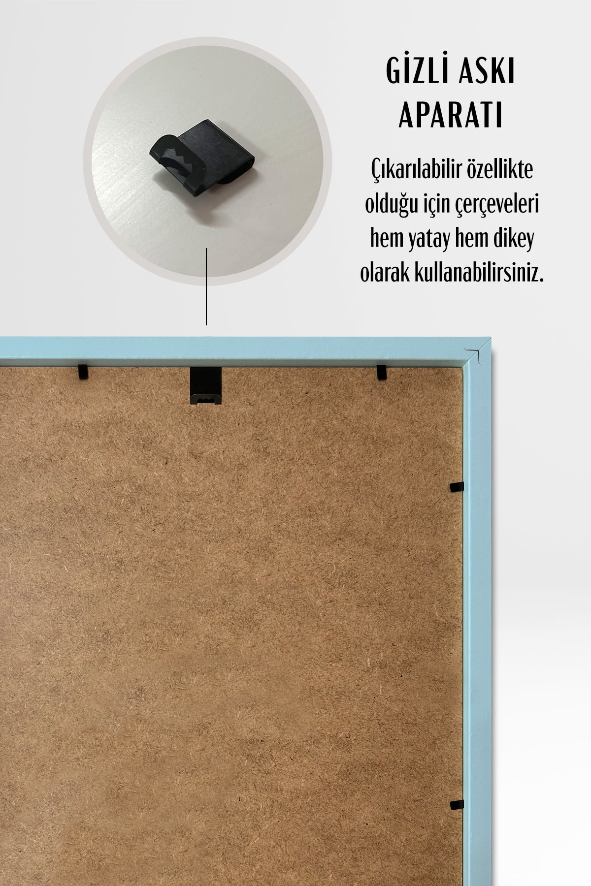 Kalın Kare Poster Çerçevesi - Açık Mavi