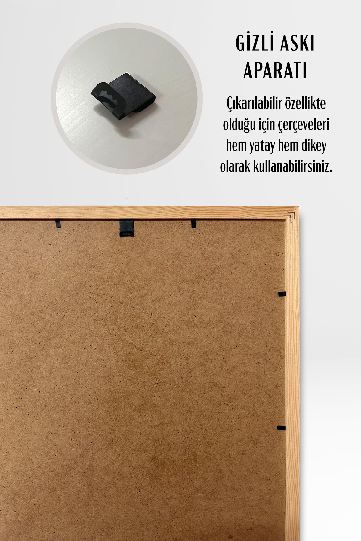 Kalın Kare Poster Çerçevesi - Doğal Ahşap