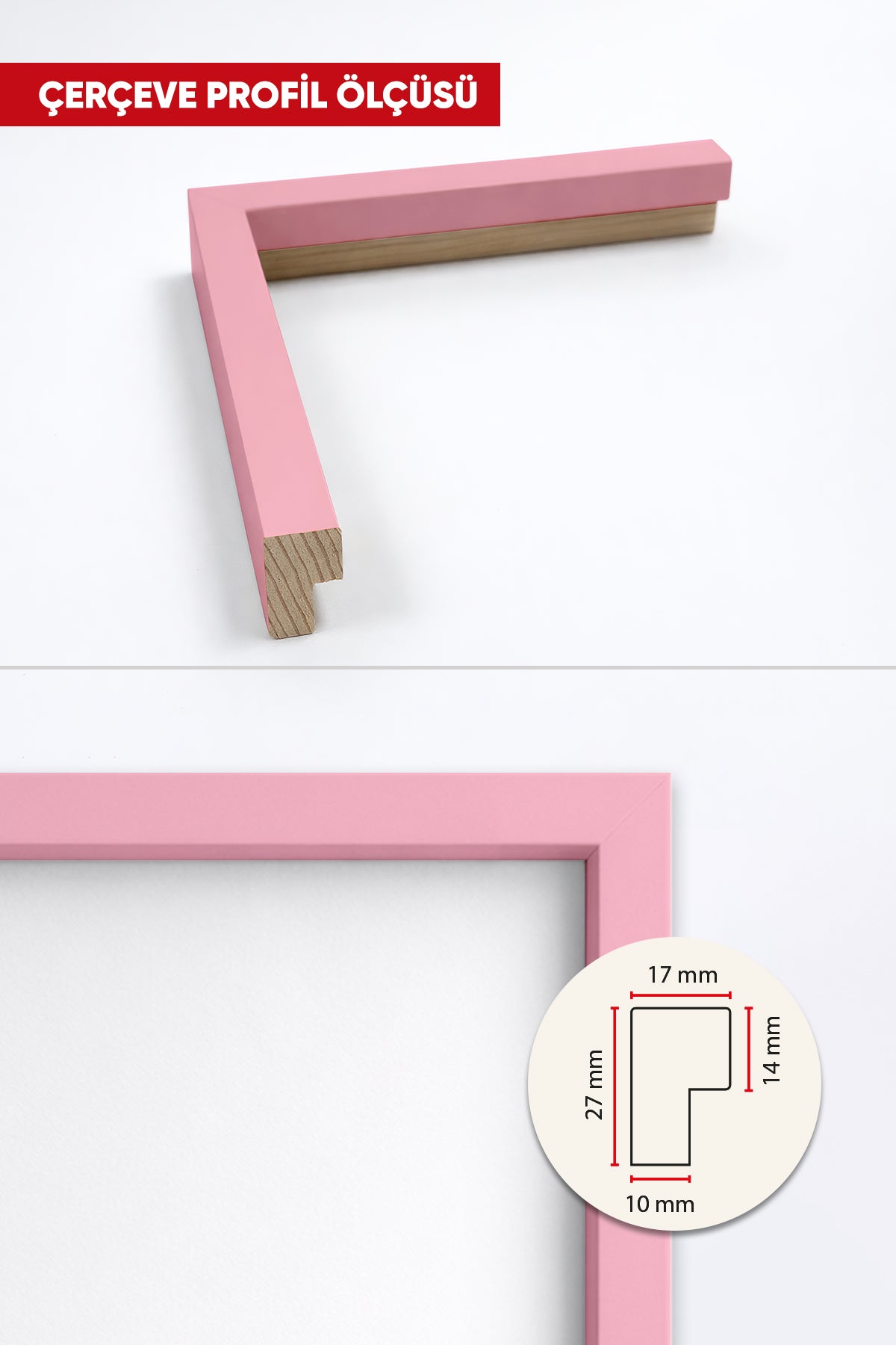 Kalın Poster Çerçevesi - Açık Pembe
