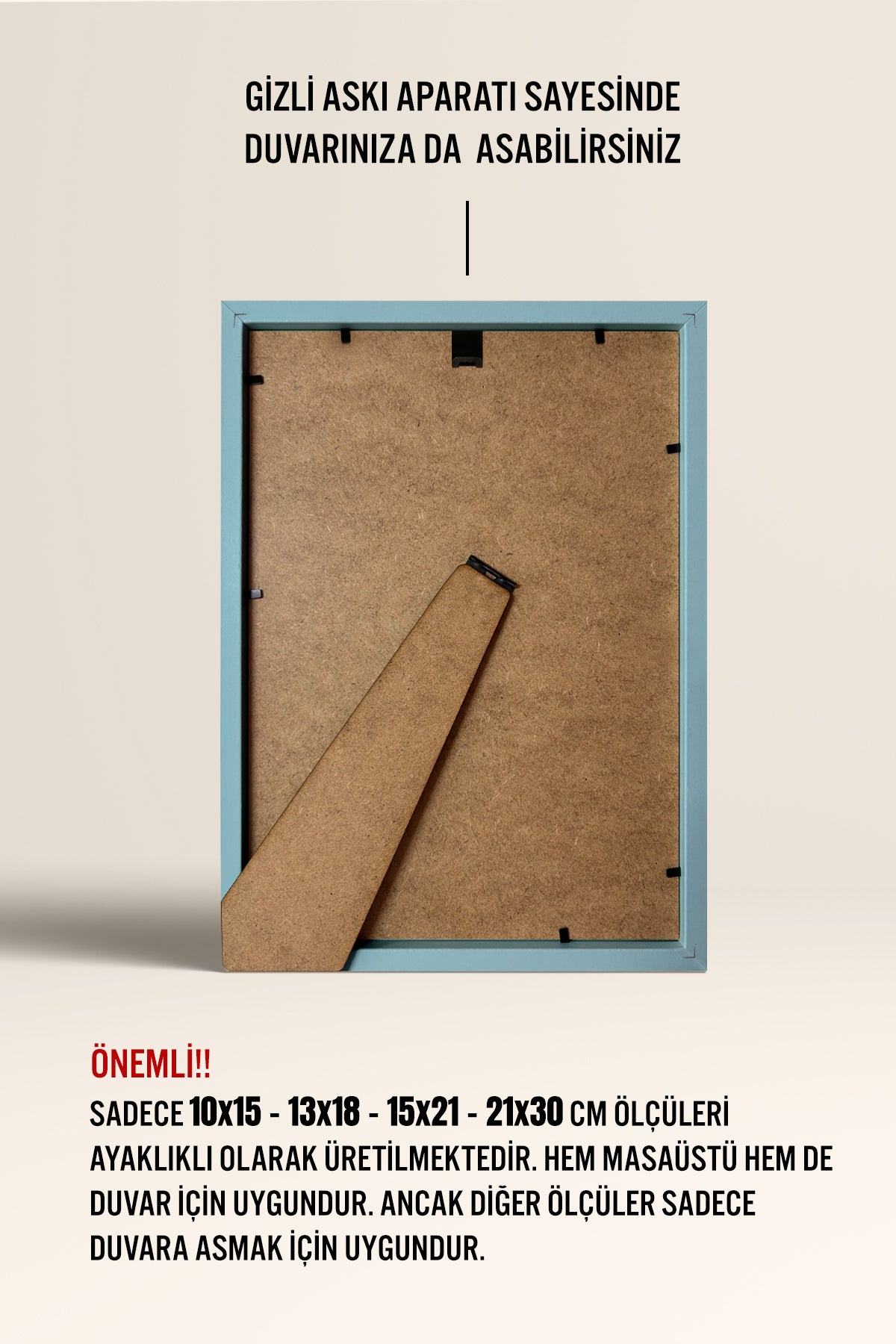 İnce Poster Çerçevesi - Açık Mavi