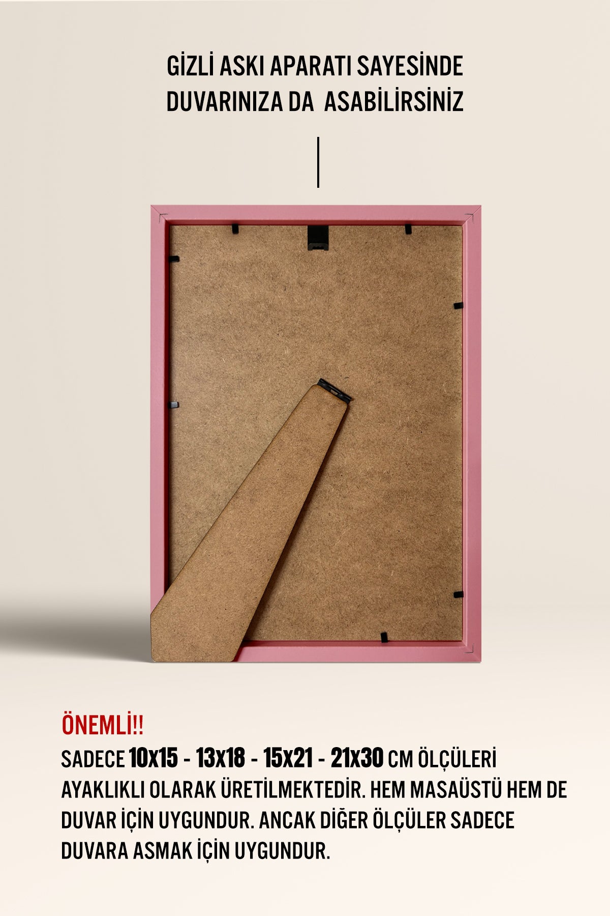 Kalın Poster Çerçevesi - Açık Pembe
