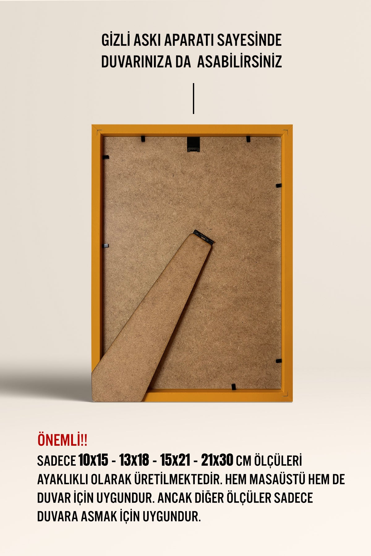 İnce Poster Çerçevesi - Sarı
