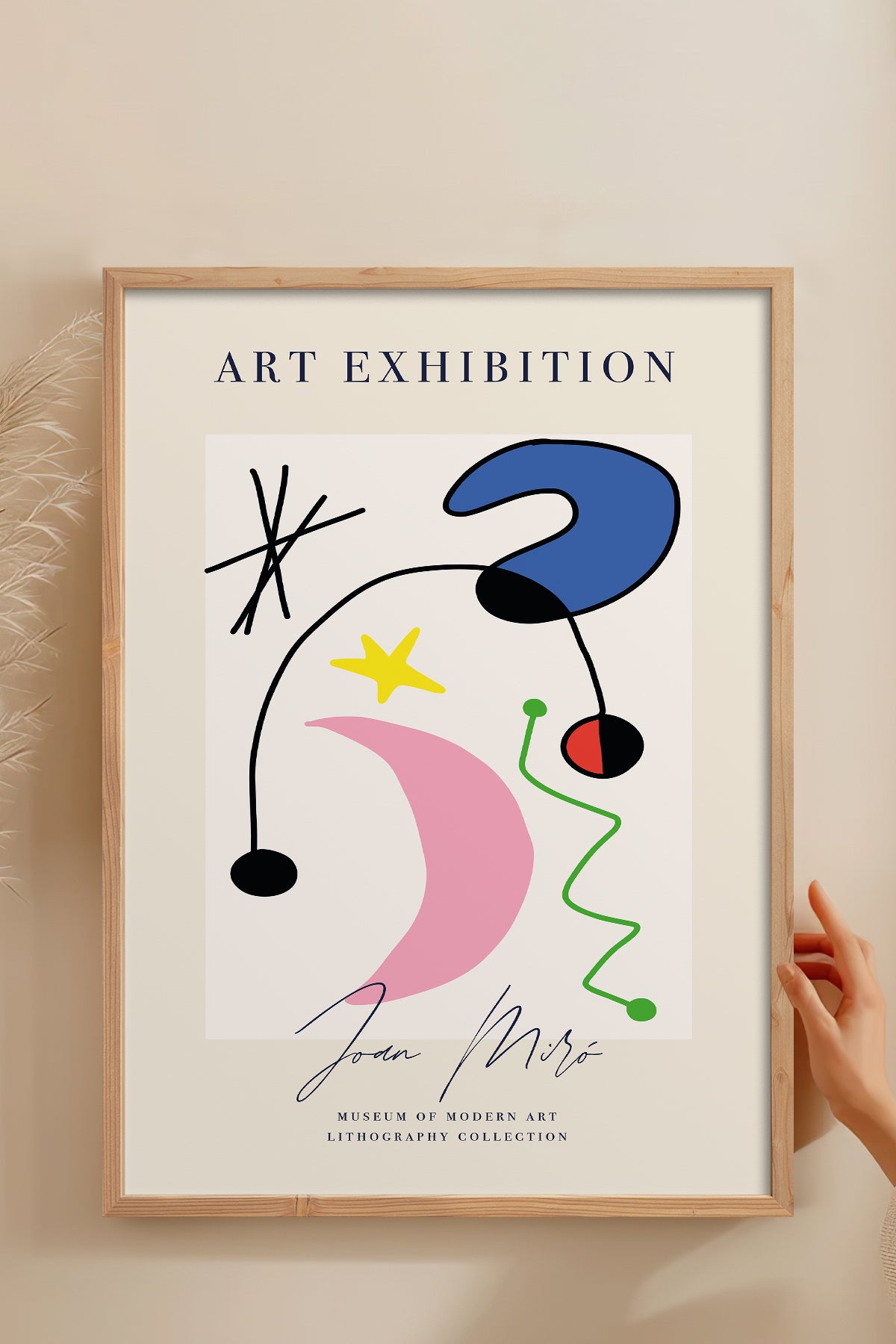 HOMEPACK Ahşap Çerçeveli Tablo Çerçeveli Poster Sanatsal Modern Duvar Dekoru ABSTRACT-015