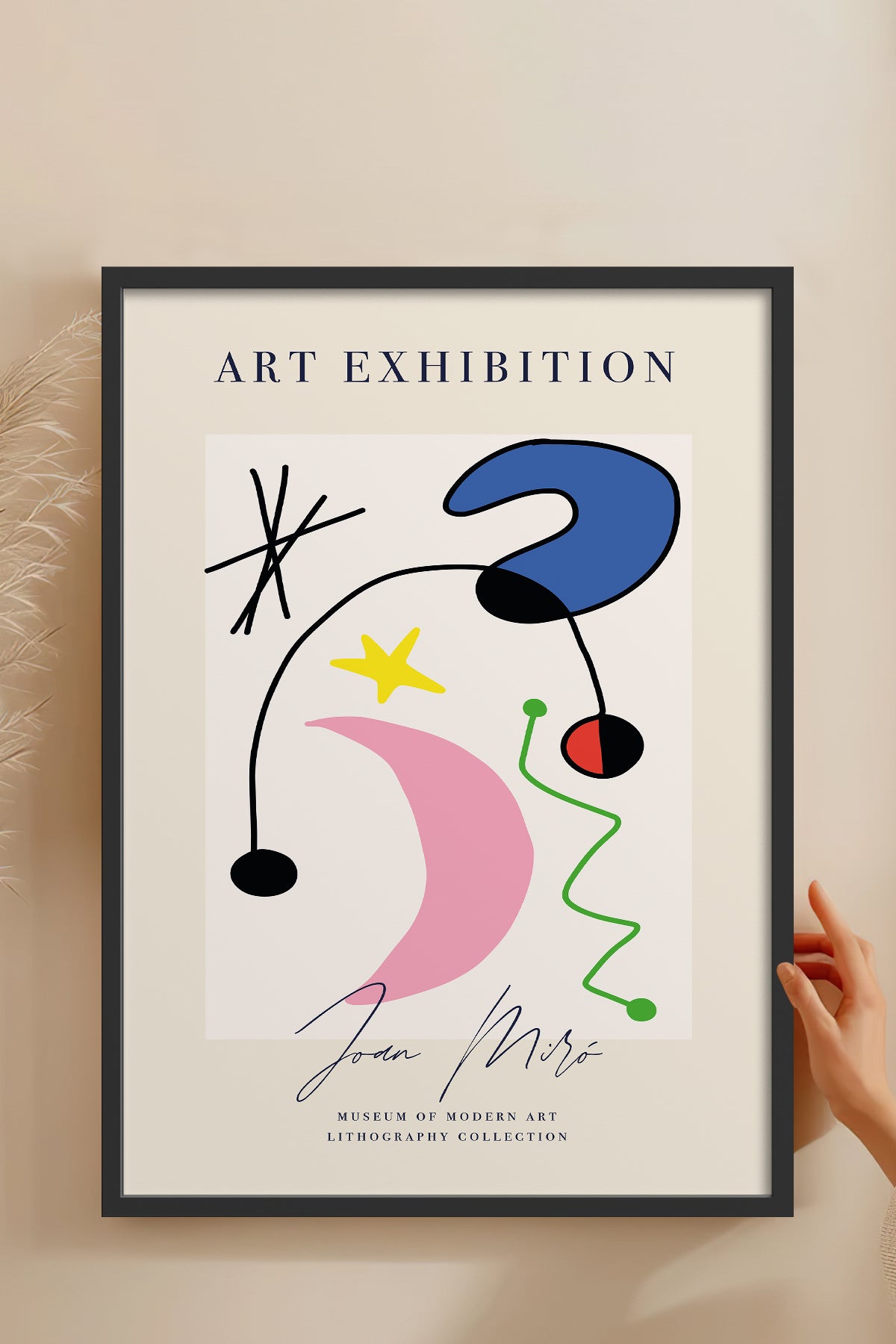 HOMEPACK Ahşap Çerçeveli Tablo Çerçeveli Poster Sanatsal Modern Duvar Dekoru ABSTRACT-015