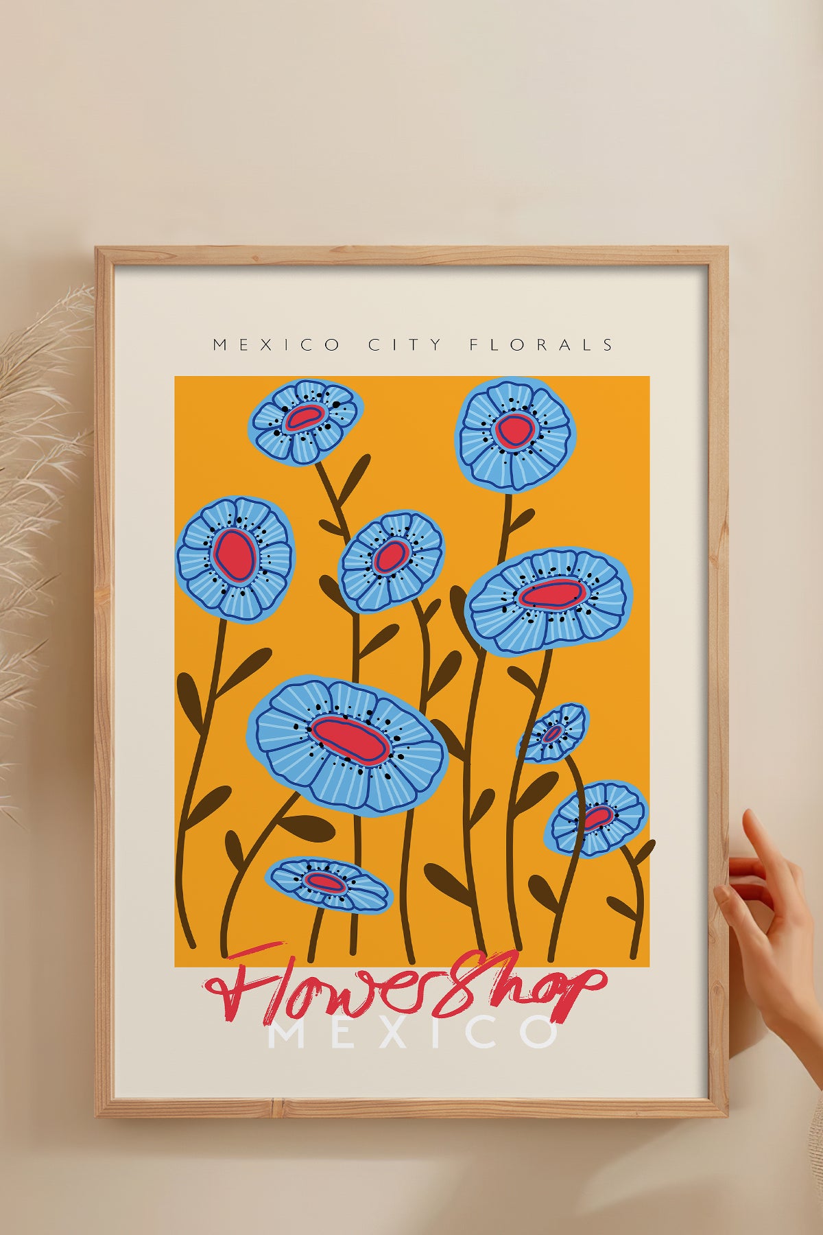 HOMEPACK Ahşap Çerçeveli Tablo Çerçeveli Poster Sanatsal Modern Duvar Dekoru ABSTRACT-26