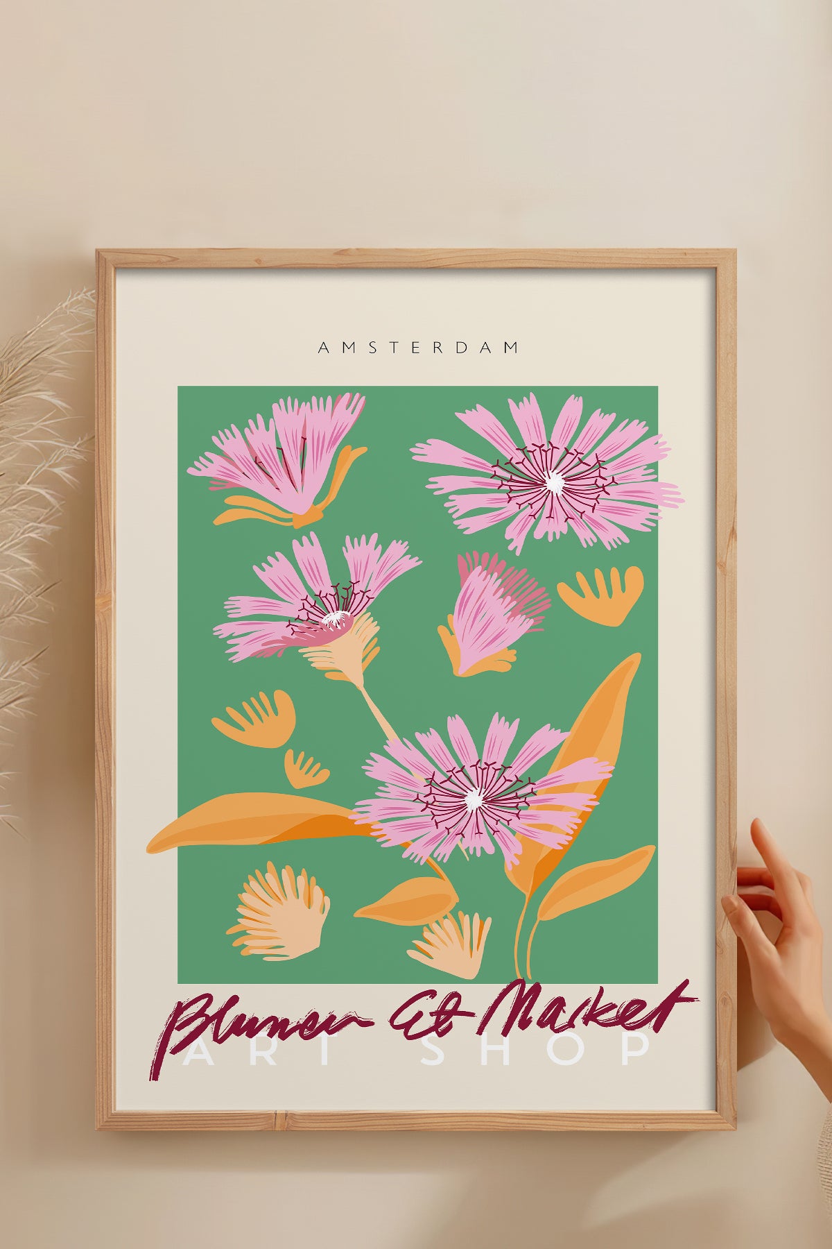 HOMEPACK Ahşap Çerçeveli Tablo Çerçeveli Poster Sanatsal Modern Duvar Dekoru ABSTRACT-042