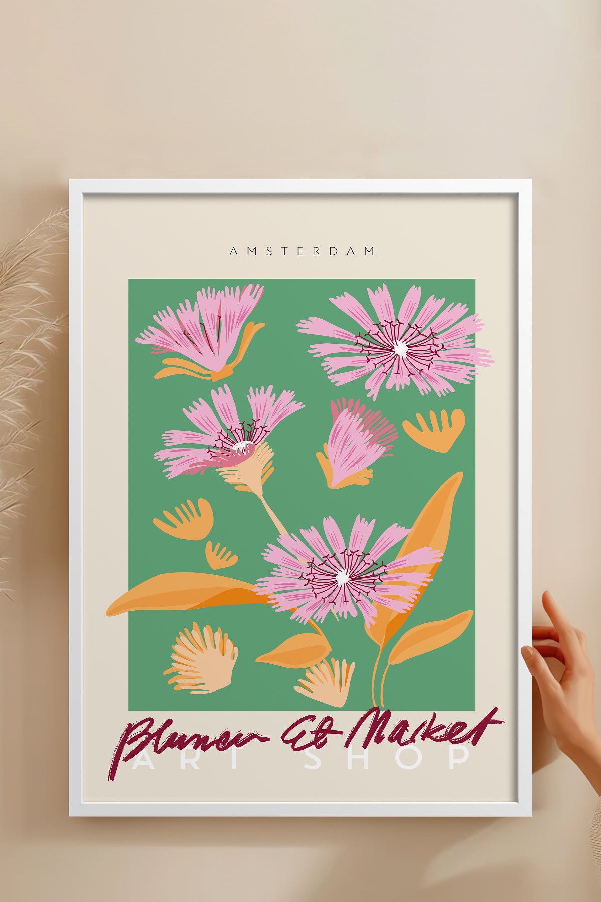 HOMEPACK Ahşap Çerçeveli Tablo Çerçeveli Poster Sanatsal Modern Duvar Dekoru ABSTRACT-042