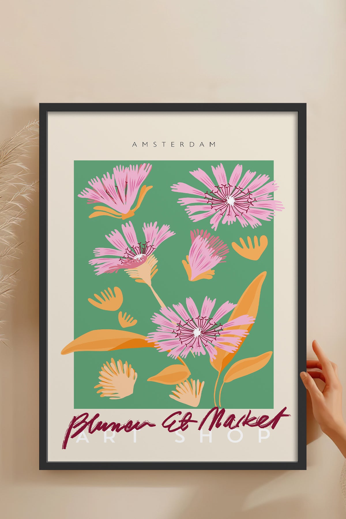 HOMEPACK Ahşap Çerçeveli Tablo Çerçeveli Poster Sanatsal Modern Duvar Dekoru ABSTRACT-042