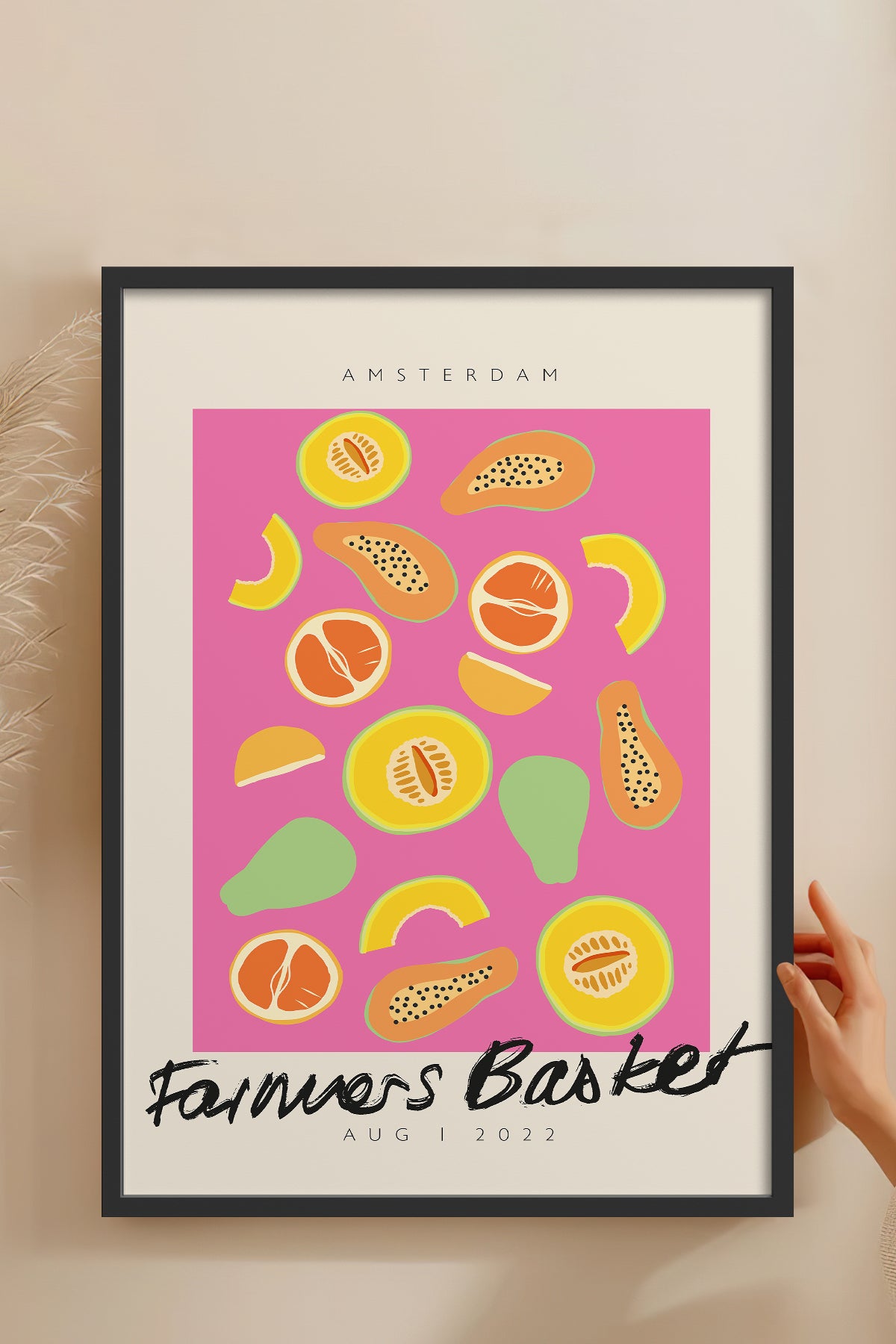 HOMEPACK Ahşap Çerçeveli Tablo Çerçeveli Poster Sanatsal Modern Duvar Dekoru ABSTRACT-56