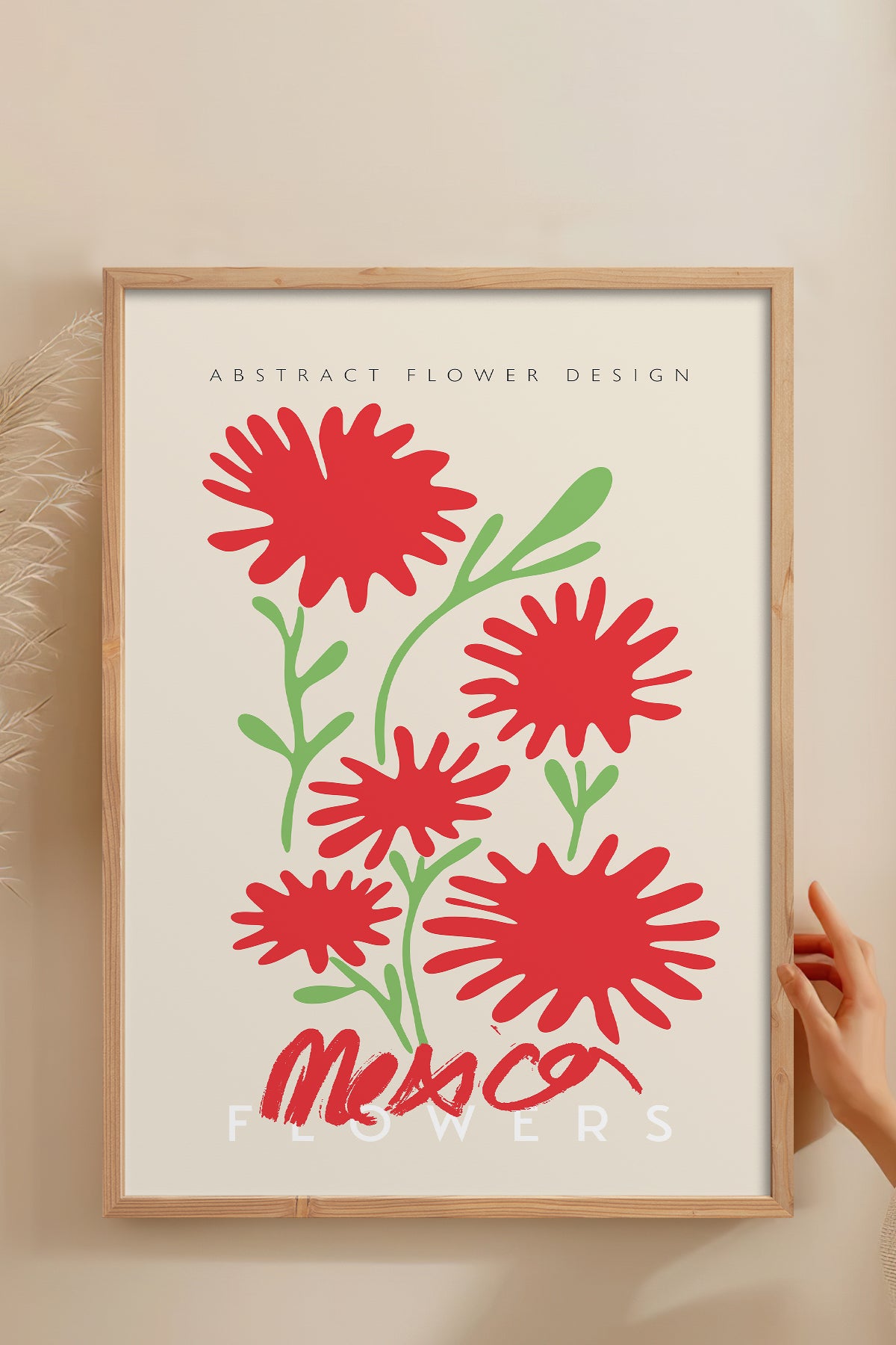 HOMEPACK Ahşap Çerçeveli Tablo Çerçeveli Poster Sanatsal Modern Duvar Dekoru ABSTRACT-066