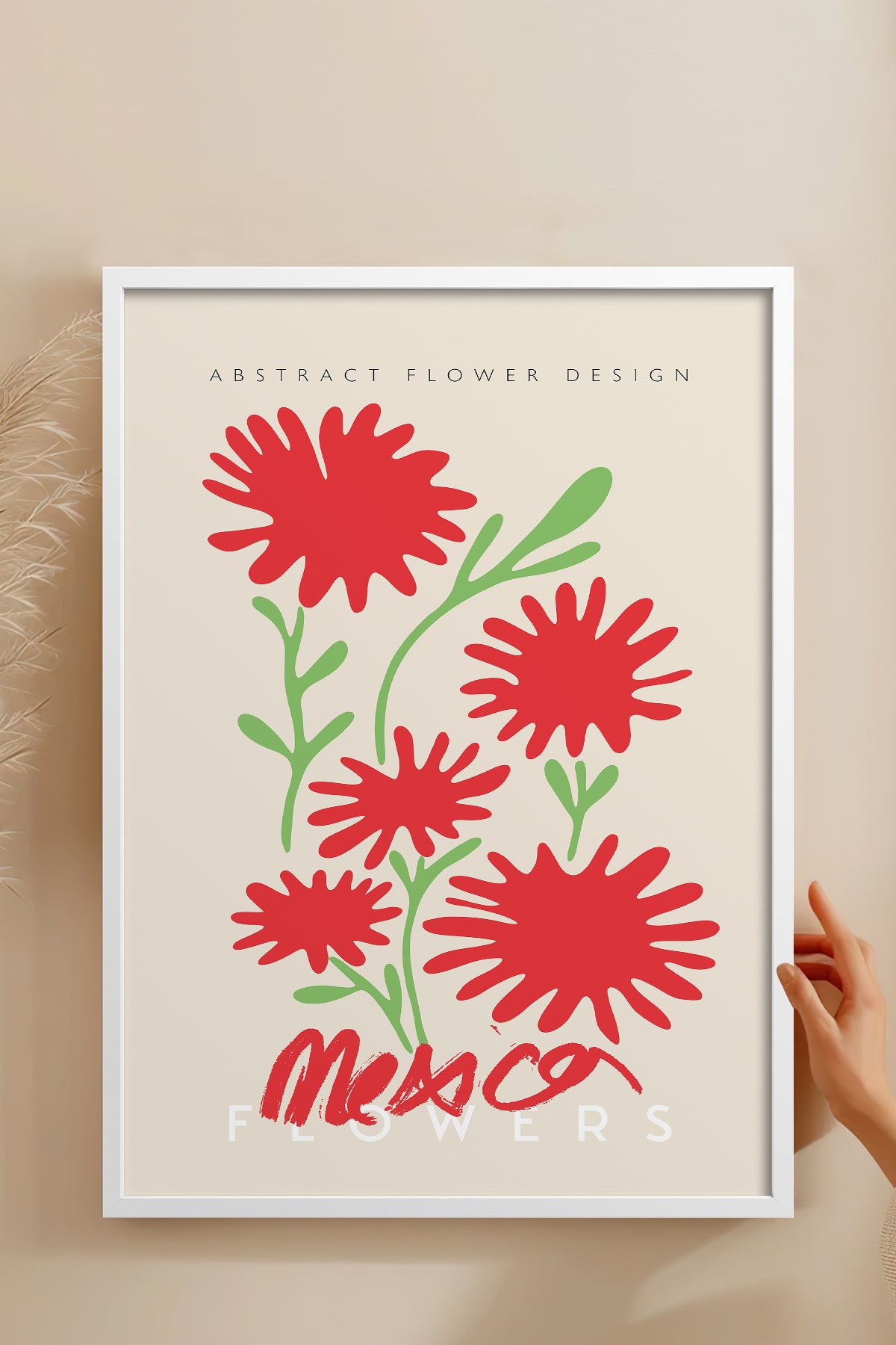 HOMEPACK Ahşap Çerçeveli Tablo Çerçeveli Poster Sanatsal Modern Duvar Dekoru ABSTRACT-066