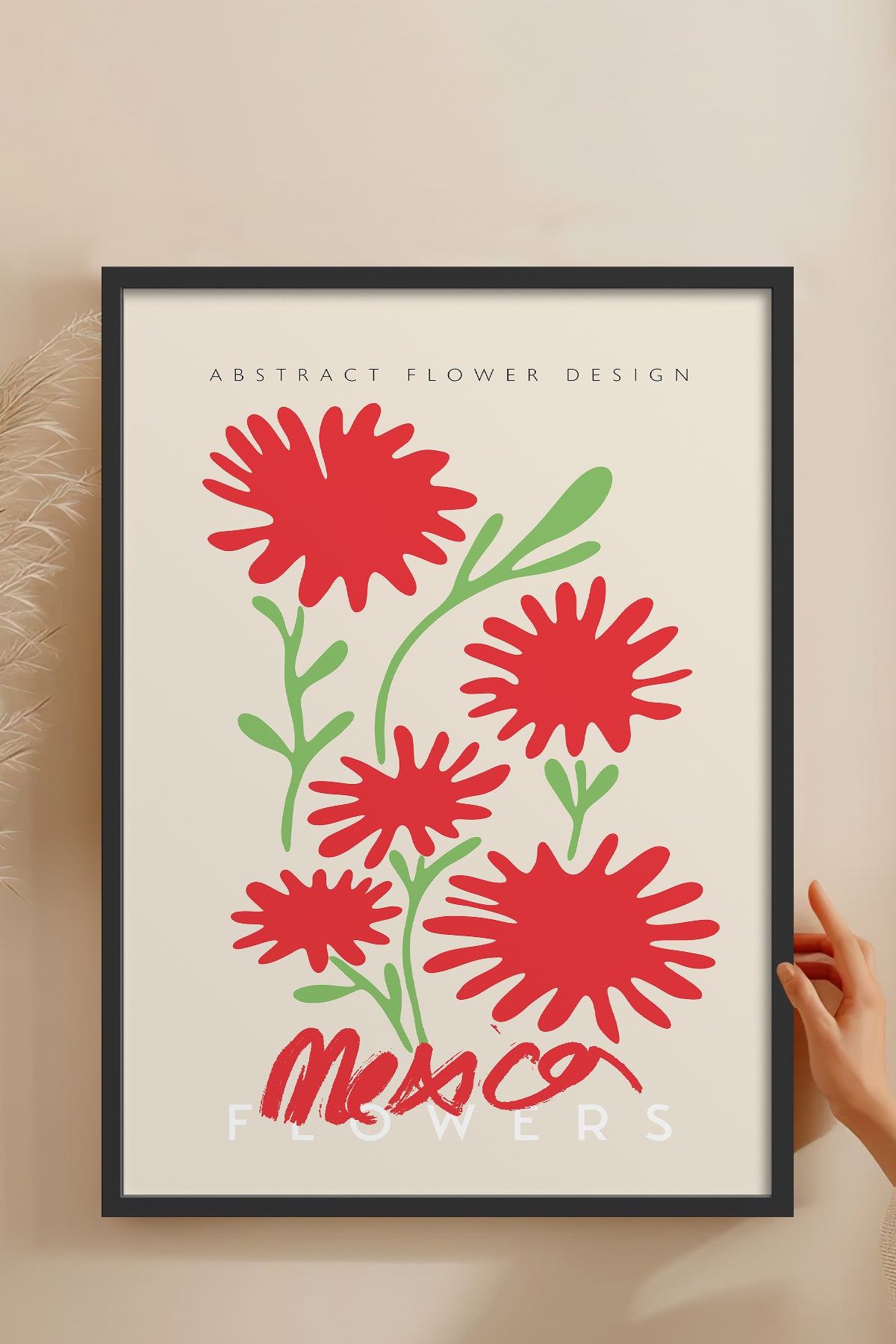 HOMEPACK Ahşap Çerçeveli Tablo Çerçeveli Poster Sanatsal Modern Duvar Dekoru ABSTRACT-066