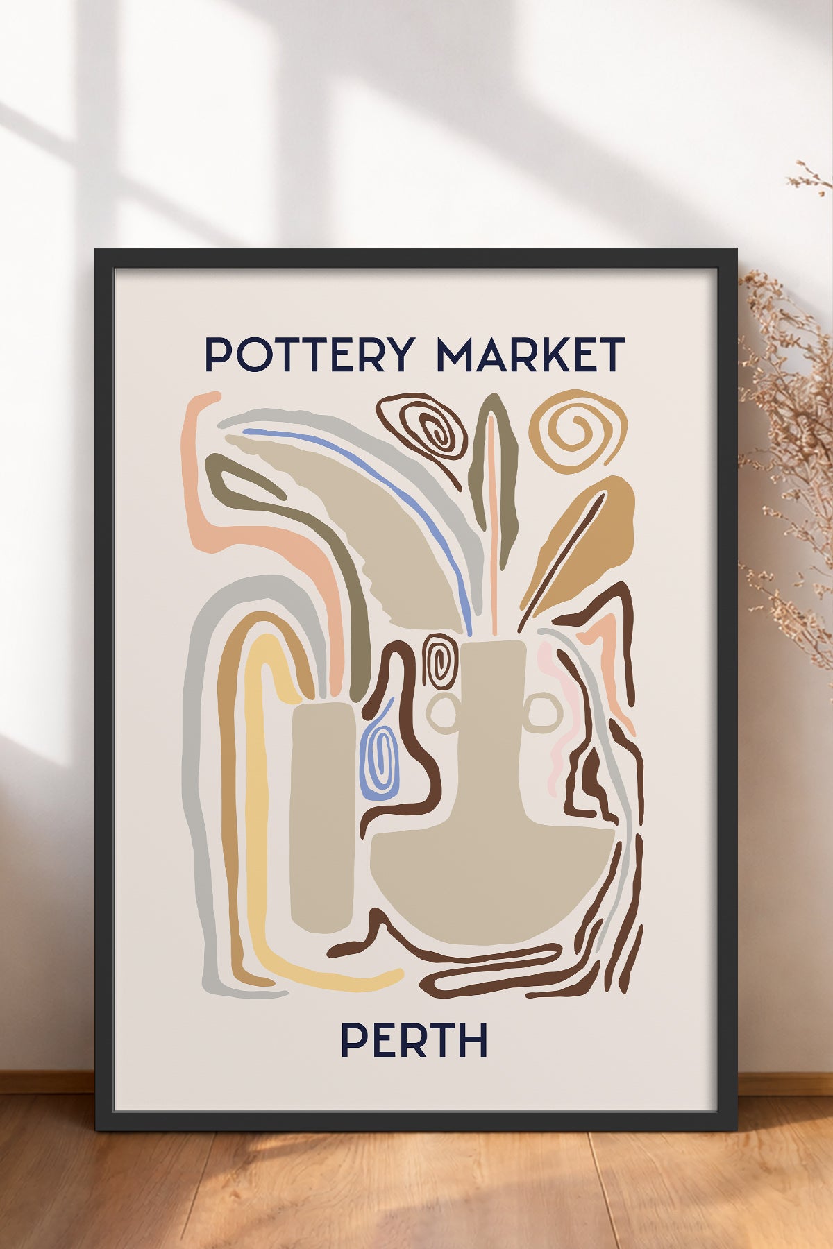 HOMEPACK Ahşap Çerçeveli Tablo Çerçeveli Poster Sanatsal Modern Duvar Dekoru ABSTRACT-07