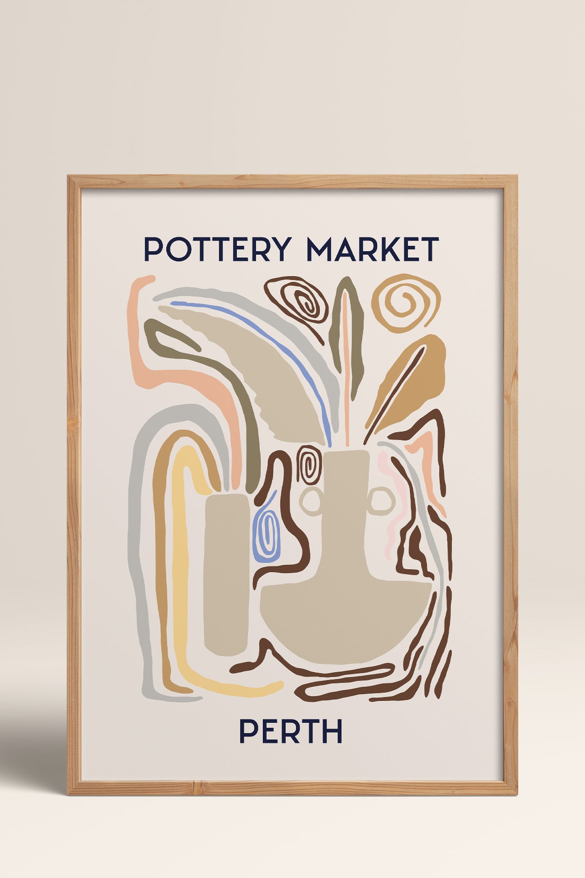 HOMEPACK Ahşap Çerçeveli Tablo Çerçeveli Poster Sanatsal Modern Duvar Dekoru ABSTRACT-07