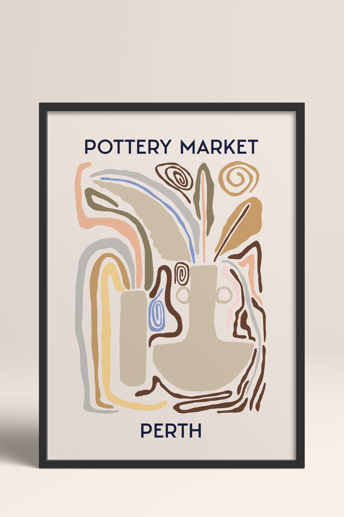 HOMEPACK Ahşap Çerçeveli Tablo Çerçeveli Poster Sanatsal Modern Duvar Dekoru ABSTRACT-07