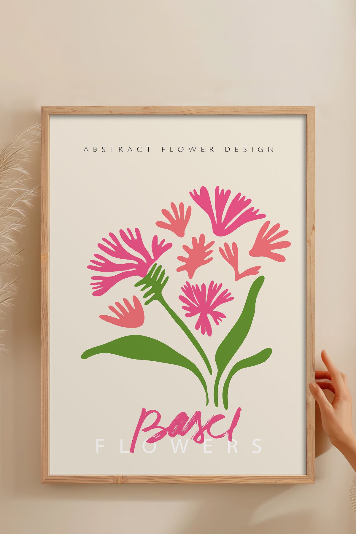 HOMEPACK Ahşap Çerçeveli Tablo Çerçeveli Poster Sanatsal Modern Duvar Dekoru ABSTRACT-070