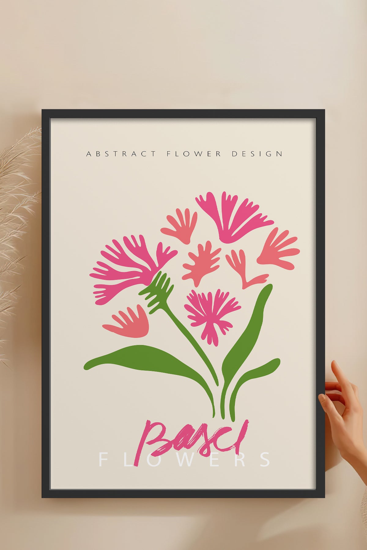 HOMEPACK Ahşap Çerçeveli Tablo Çerçeveli Poster Sanatsal Modern Duvar Dekoru ABSTRACT-070