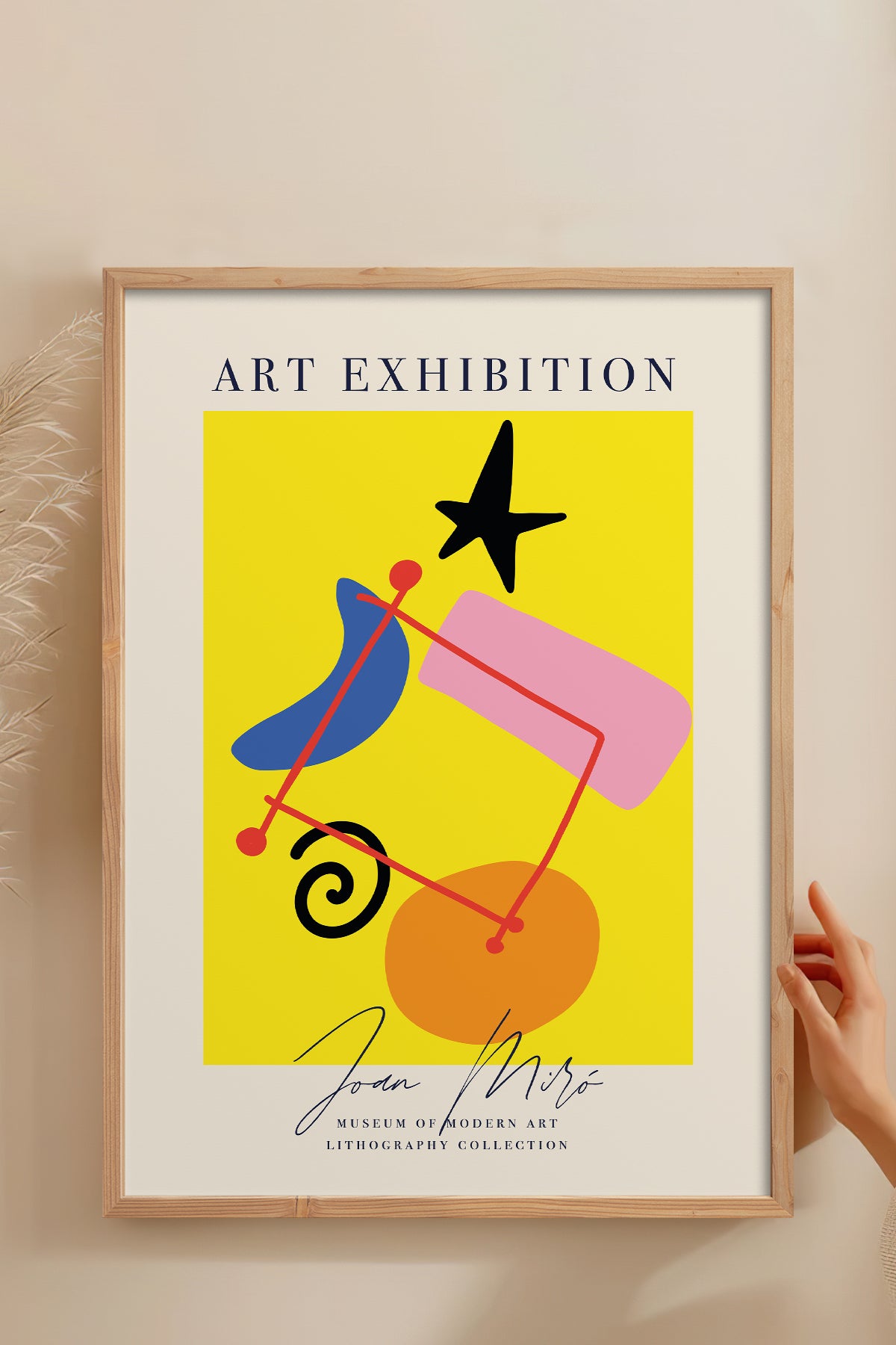 HOMEPACK Ahşap Çerçeveli Tablo Çerçeveli Poster Sanatsal Modern Duvar Dekoru ABSTRACT-10