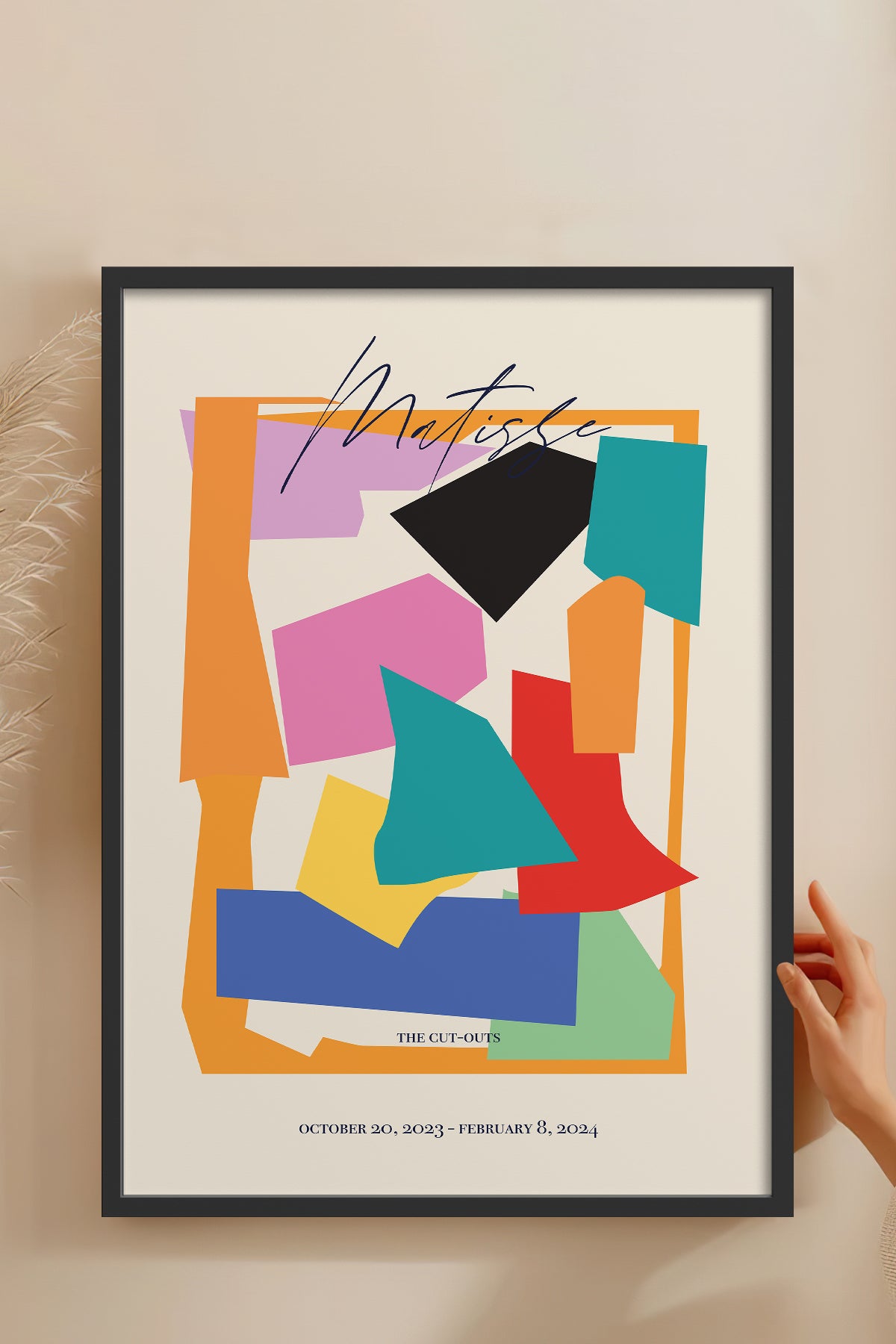 HOMEPACK Ahşap Çerçeveli Tablo Çerçeveli Poster Sanatsal Modern Duvar Dekoru ABSTRACT-100