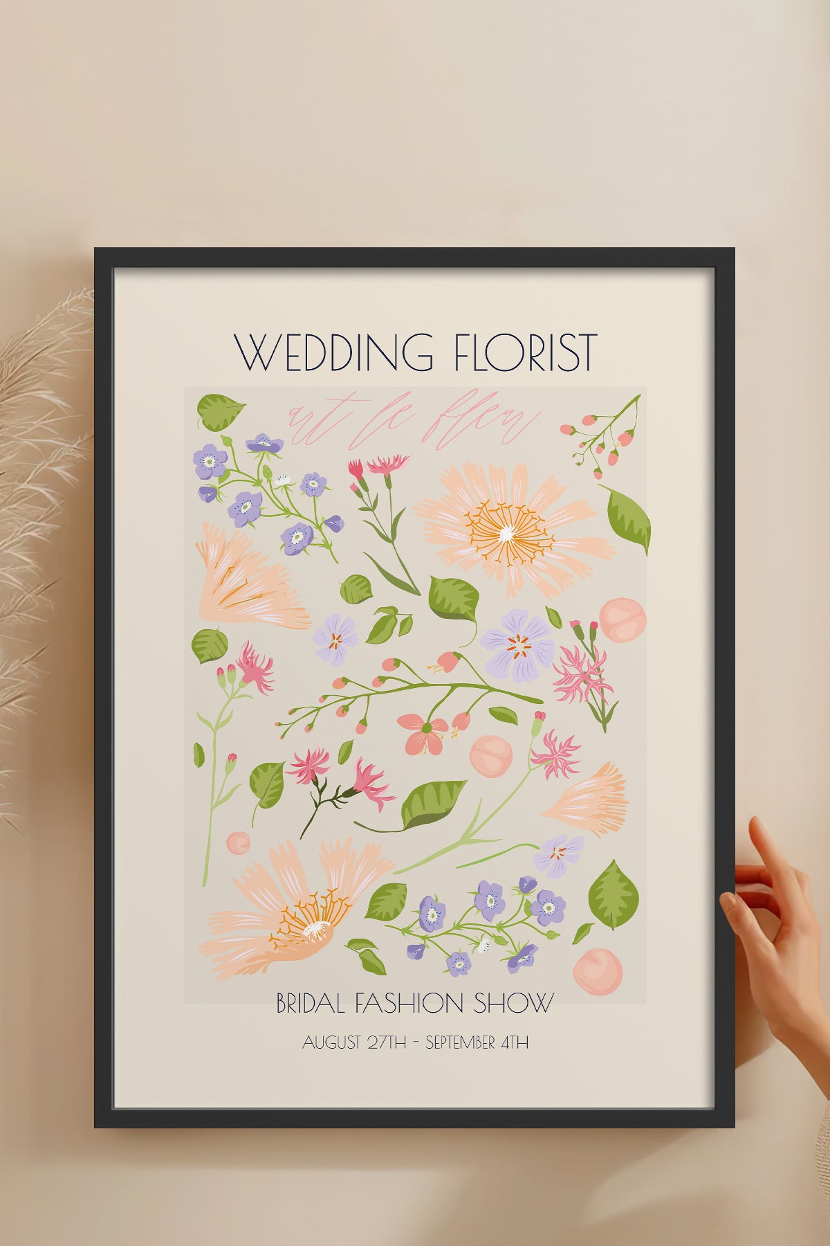 HOMEPACK Ahşap Çerçeveli Tablo Çerçeveli Poster Sanatsal Modern Duvar Dekoru ABSTRACT-109
