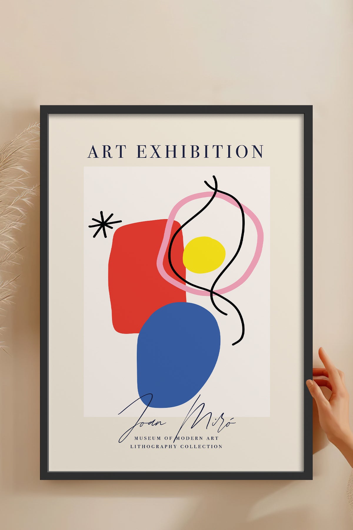 HOMEPACK Ahşap Çerçeveli Tablo Çerçeveli Poster Sanatsal Modern Duvar Dekoru ABSTRACT-11