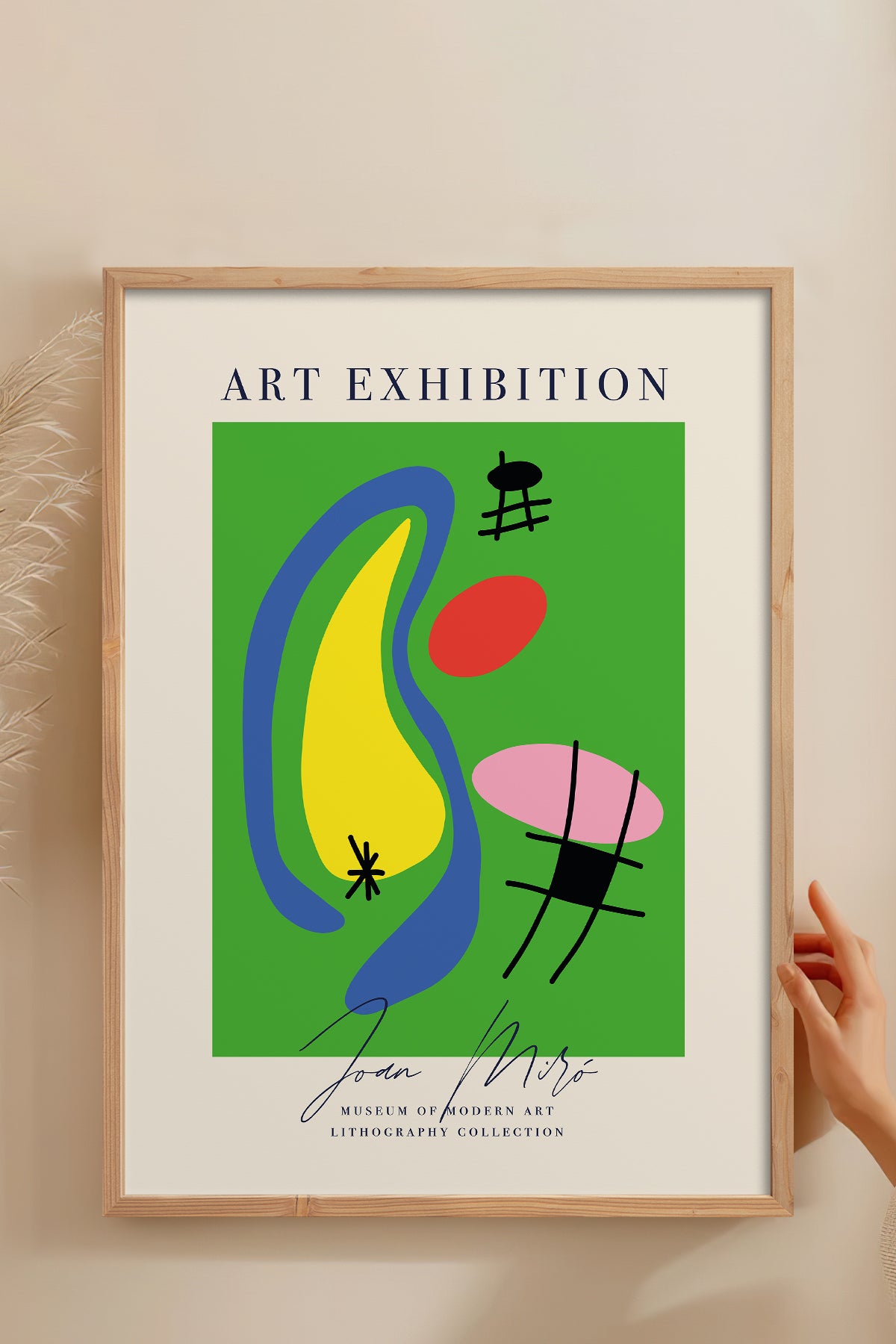 HOMEPACK Ahşap Çerçeveli Tablo Çerçeveli Poster Sanatsal Modern Duvar Dekoru ABSTRACT-12