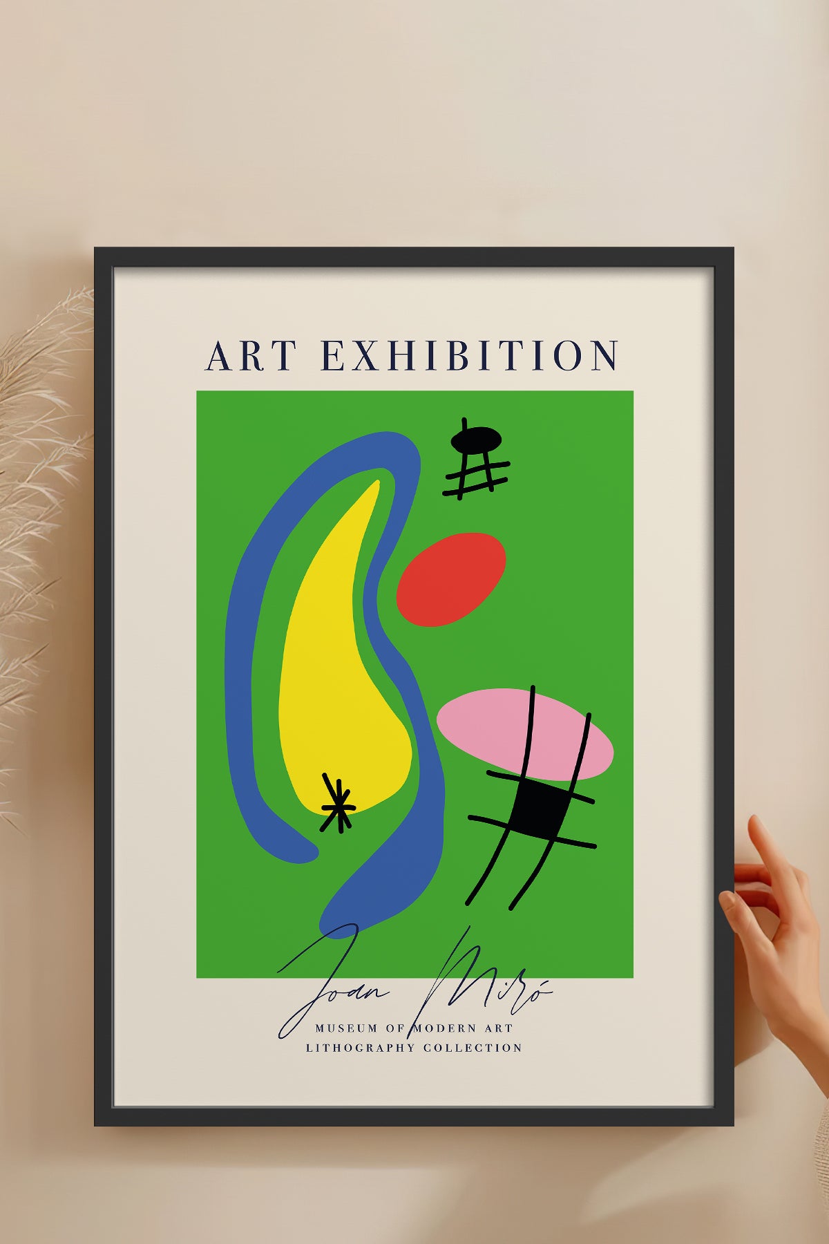 HOMEPACK Ahşap Çerçeveli Tablo Çerçeveli Poster Sanatsal Modern Duvar Dekoru ABSTRACT-12
