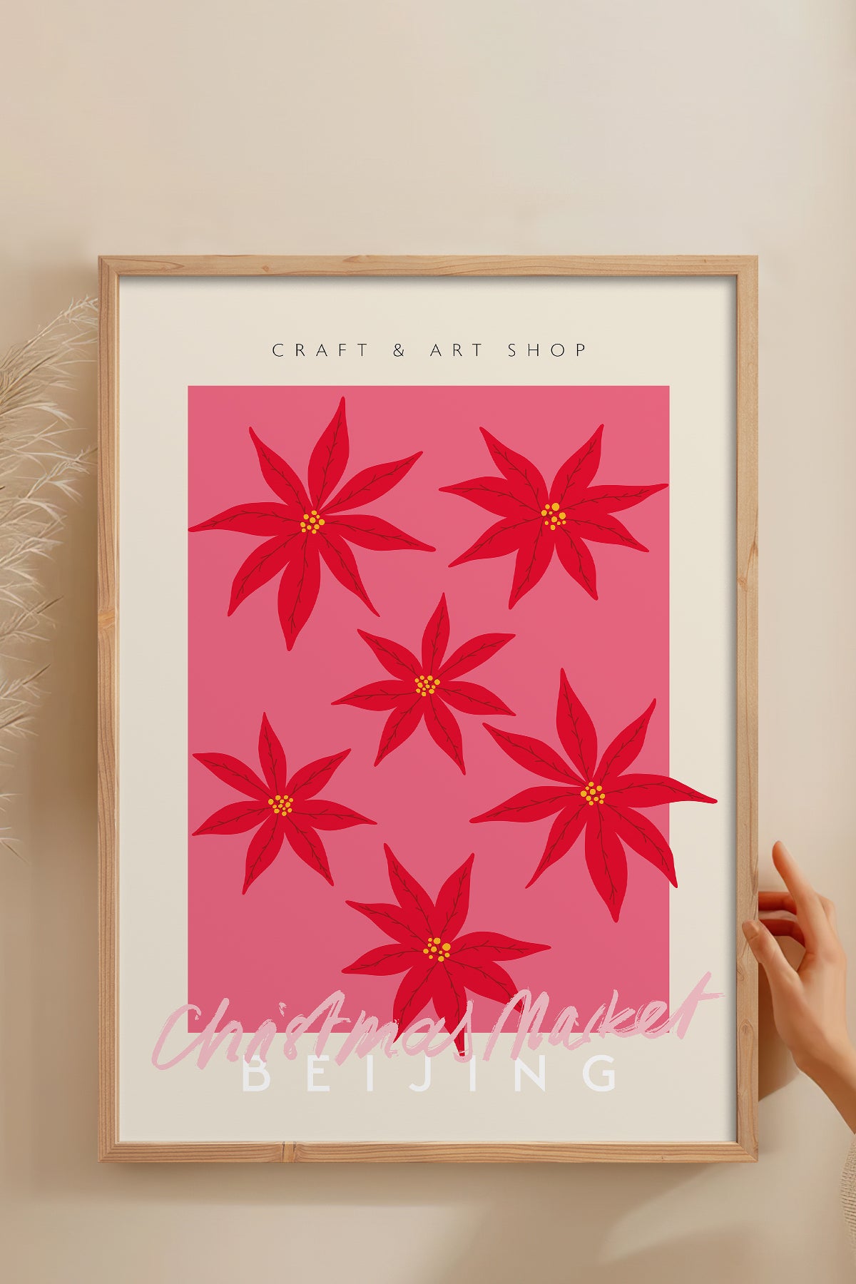 HOMEPACK Ahşap Çerçeveli Tablo Çerçeveli Poster Sanatsal Modern Duvar Dekoru ABSTRACT-128