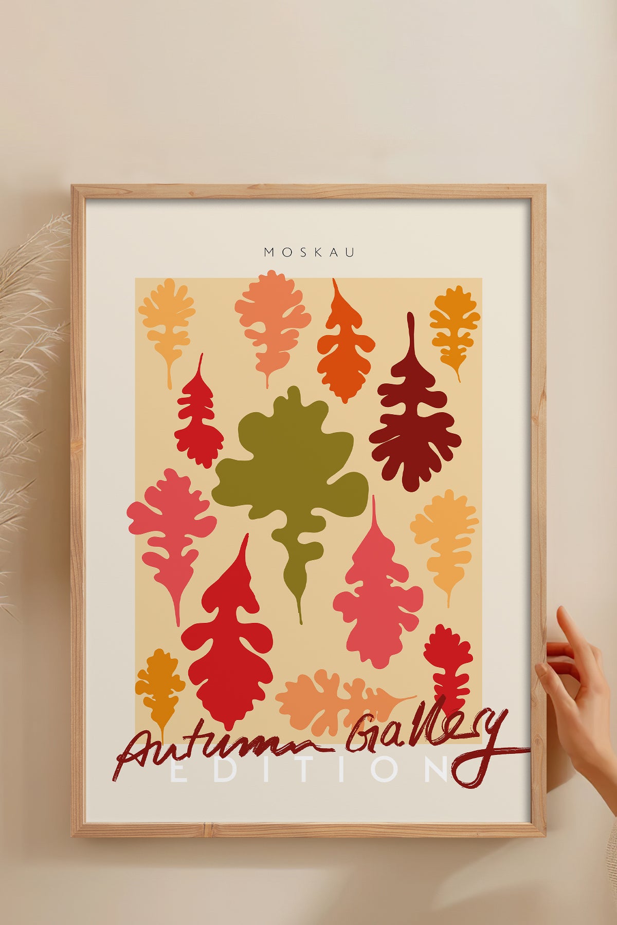 HOMEPACK Ahşap Çerçeveli Tablo Çerçeveli Poster Sanatsal Modern Duvar Dekoru ABSTRACT-135