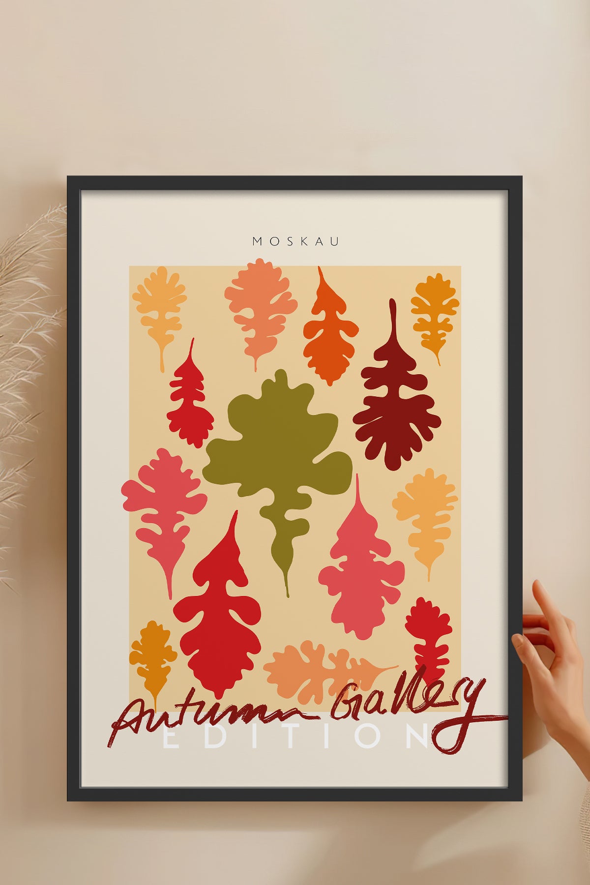 HOMEPACK Ahşap Çerçeveli Tablo Çerçeveli Poster Sanatsal Modern Duvar Dekoru ABSTRACT-135