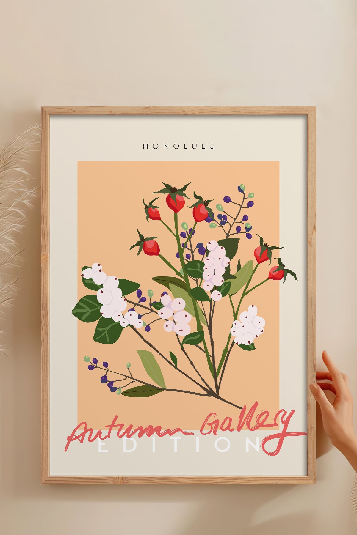 HOMEPACK Ahşap Çerçeveli Tablo Çerçeveli Poster Sanatsal Modern Duvar Dekoru ABSTRACT-137
