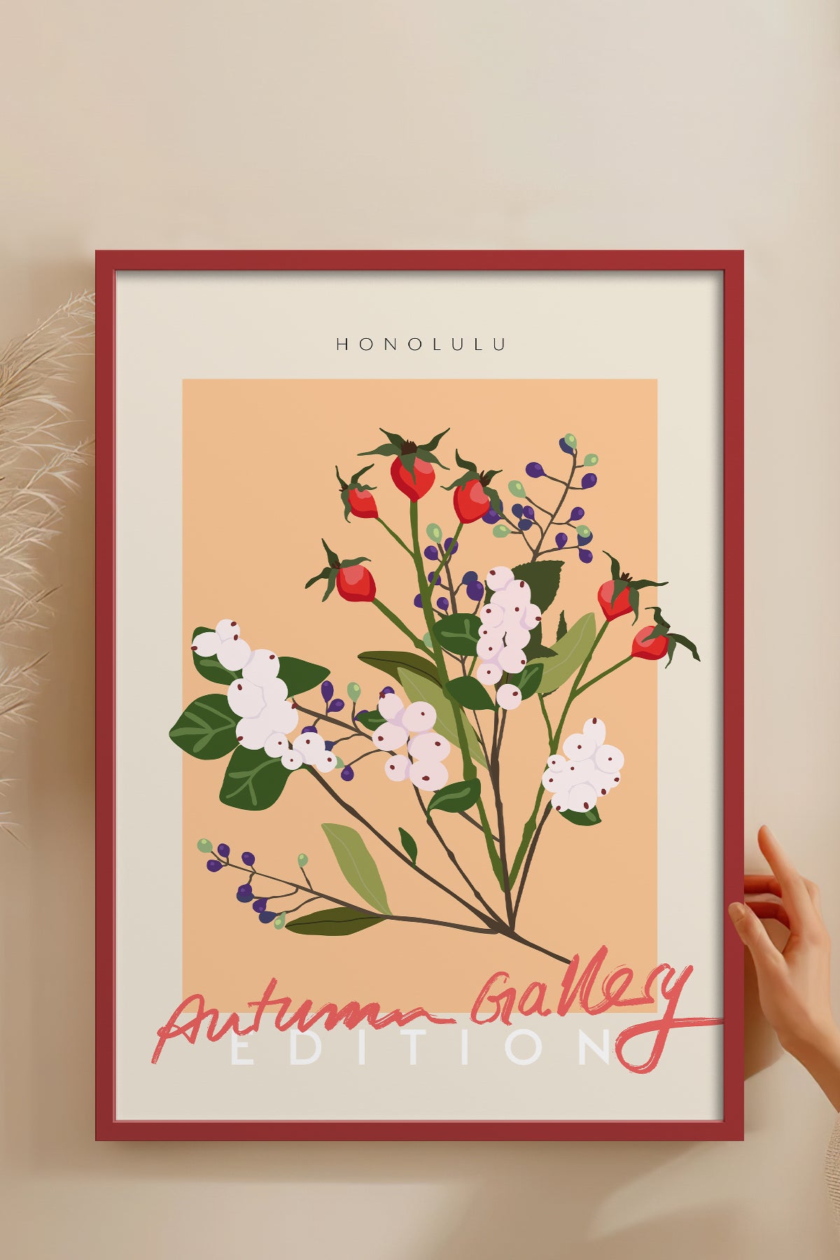 HOMEPACK Ahşap Çerçeveli Tablo Çerçeveli Poster Sanatsal Modern Duvar Dekoru ABSTRACT-137