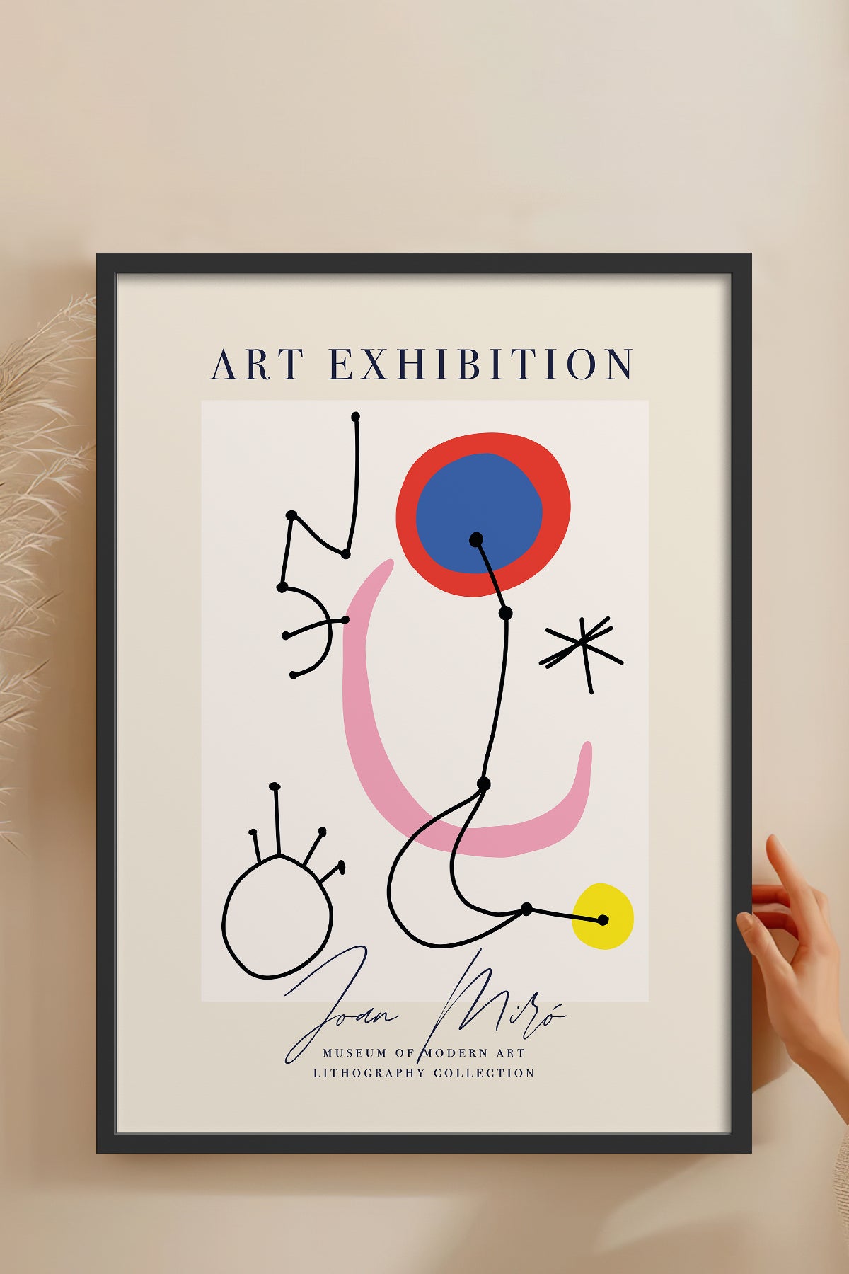 HOMEPACK Ahşap Çerçeveli Tablo Çerçeveli Poster Sanatsal Modern Duvar Dekoru ABSTRACT-14