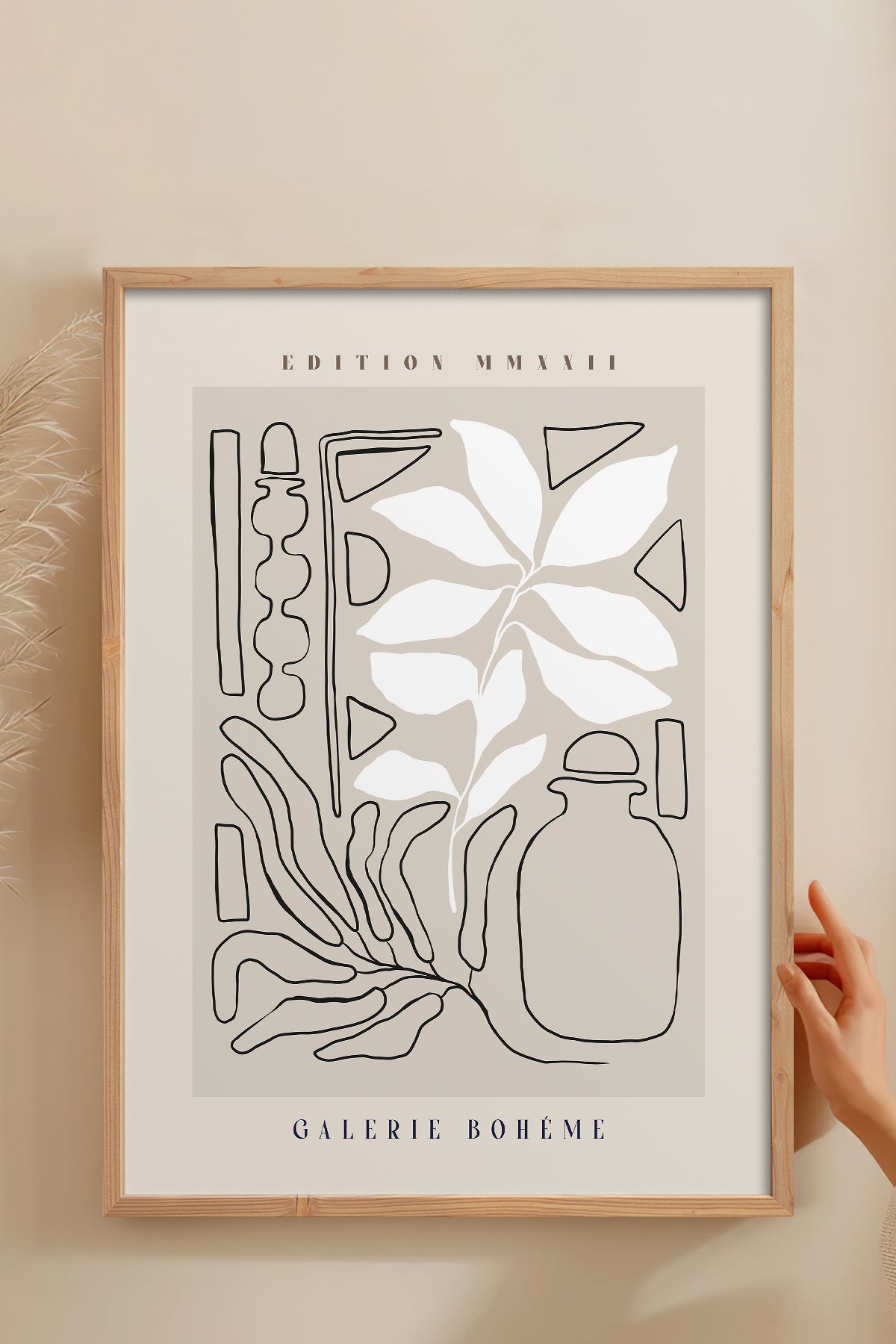 HOMEPACK Ahşap Çerçeveli Tablo Çerçeveli Poster Sanatsal Modern Duvar Dekoru ABSTRACT-141