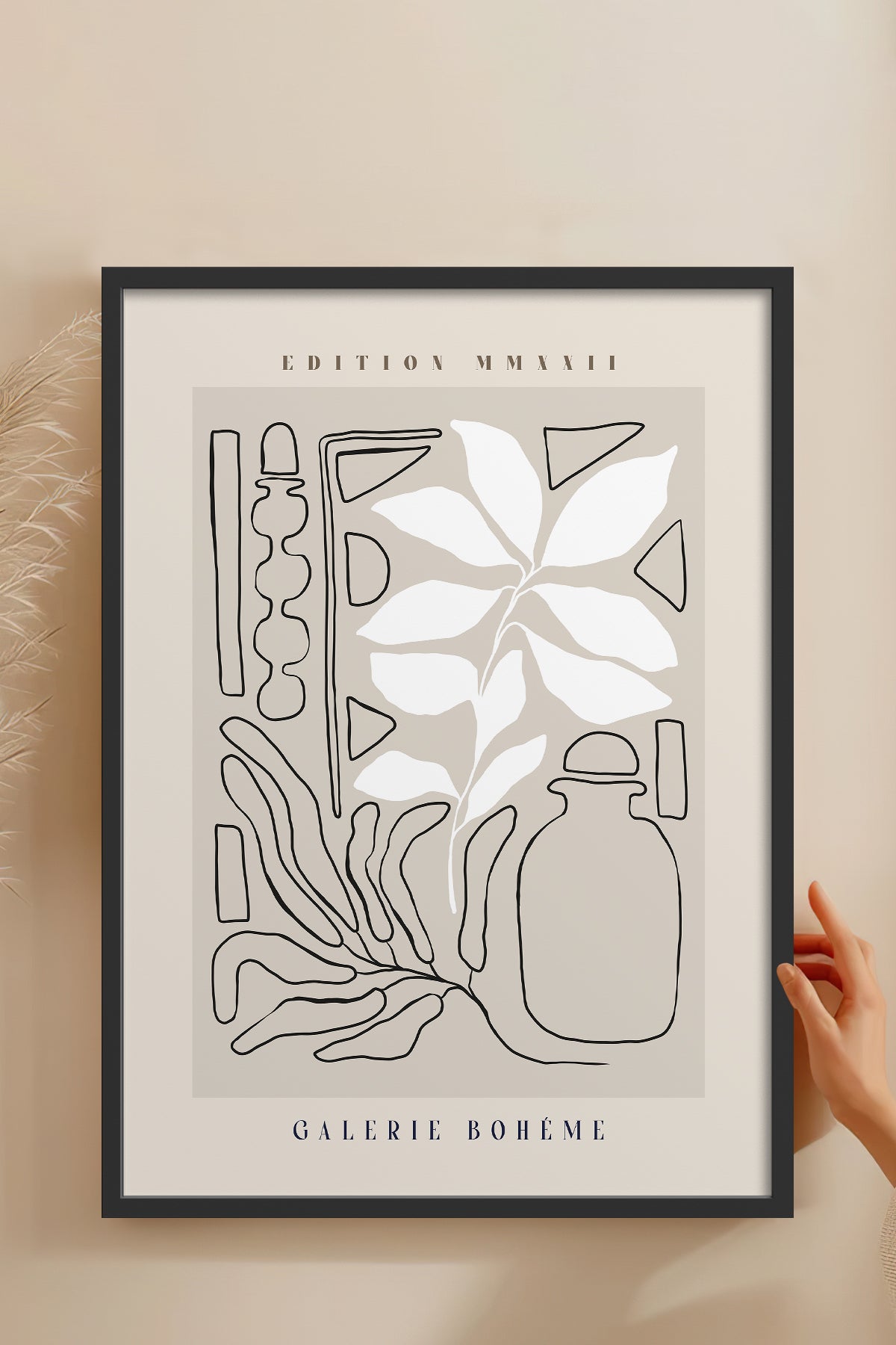 HOMEPACK Ahşap Çerçeveli Tablo Çerçeveli Poster Sanatsal Modern Duvar Dekoru ABSTRACT-141