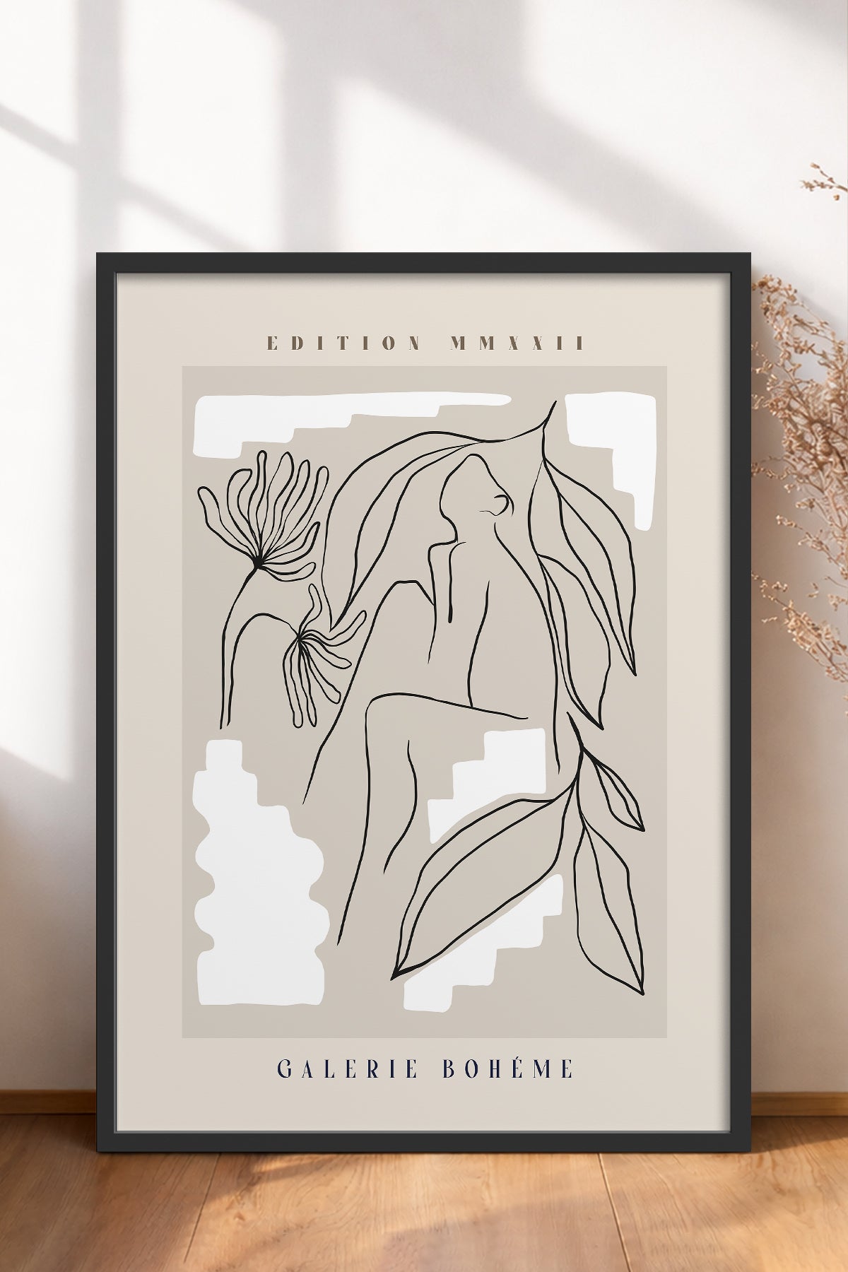 HOMEPACK Ahşap Çerçeveli Tablo Çerçeveli Poster Sanatsal Modern Duvar Dekoru ABSTRACT-142