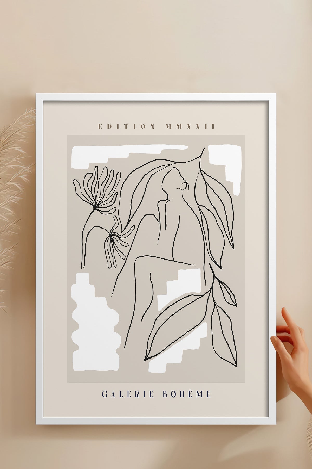 HOMEPACK Ahşap Çerçeveli Tablo Çerçeveli Poster Sanatsal Modern Duvar Dekoru ABSTRACT-142
