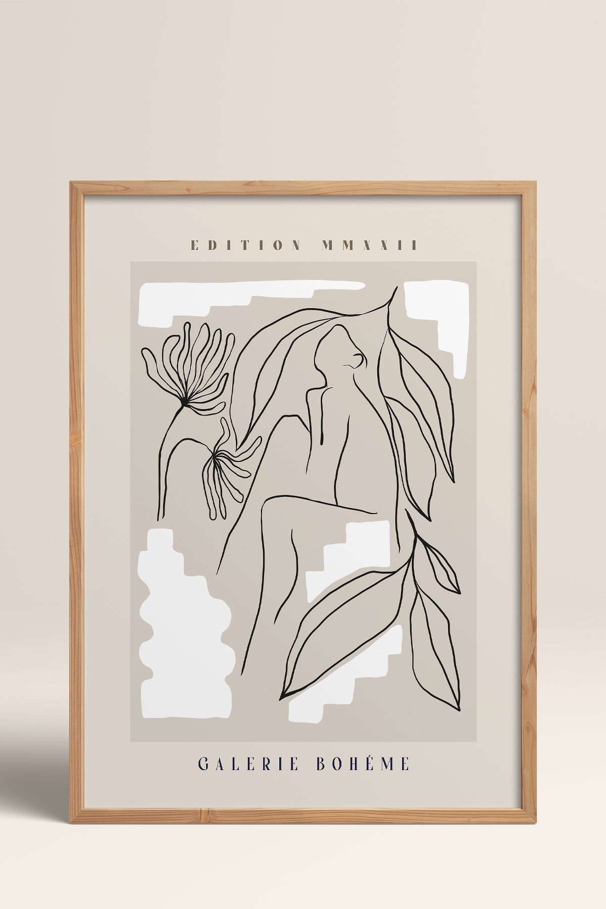 HOMEPACK Ahşap Çerçeveli Tablo Çerçeveli Poster Sanatsal Modern Duvar Dekoru ABSTRACT-142