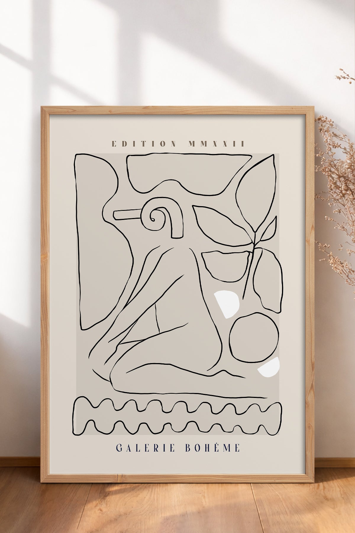 HOMEPACK Ahşap Çerçeveli Tablo Çerçeveli Poster Sanatsal Modern Duvar Dekoru ABSTRACT-144