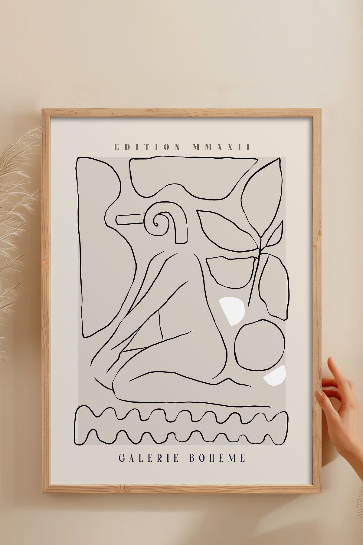 HOMEPACK Ahşap Çerçeveli Tablo Çerçeveli Poster Sanatsal Modern Duvar Dekoru ABSTRACT-144