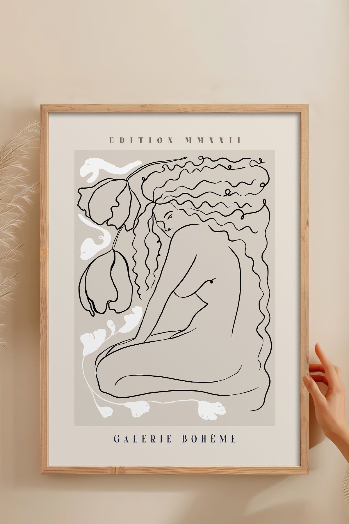 HOMEPACK Ahşap Çerçeveli Tablo Çerçeveli Poster Sanatsal Modern Duvar Dekoru ABSTRACT-145