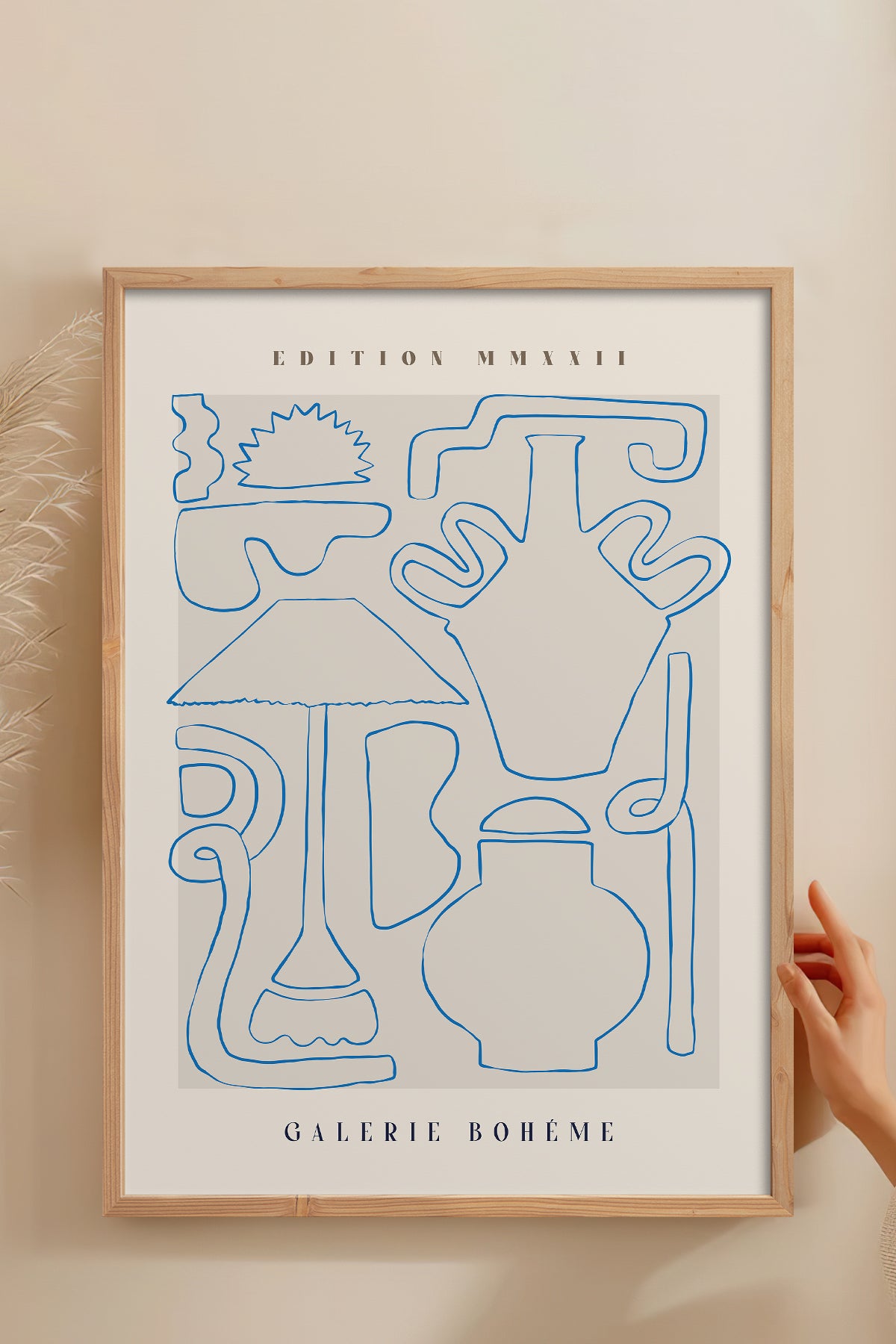 HOMEPACK Ahşap Çerçeveli Tablo Çerçeveli Poster Sanatsal Modern Duvar Dekoru ABSTRACT-147