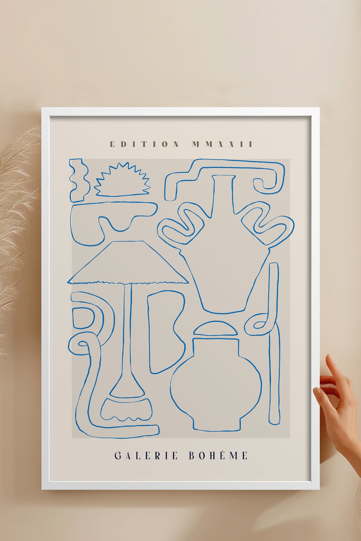 HOMEPACK Ahşap Çerçeveli Tablo Çerçeveli Poster Sanatsal Modern Duvar Dekoru ABSTRACT-147